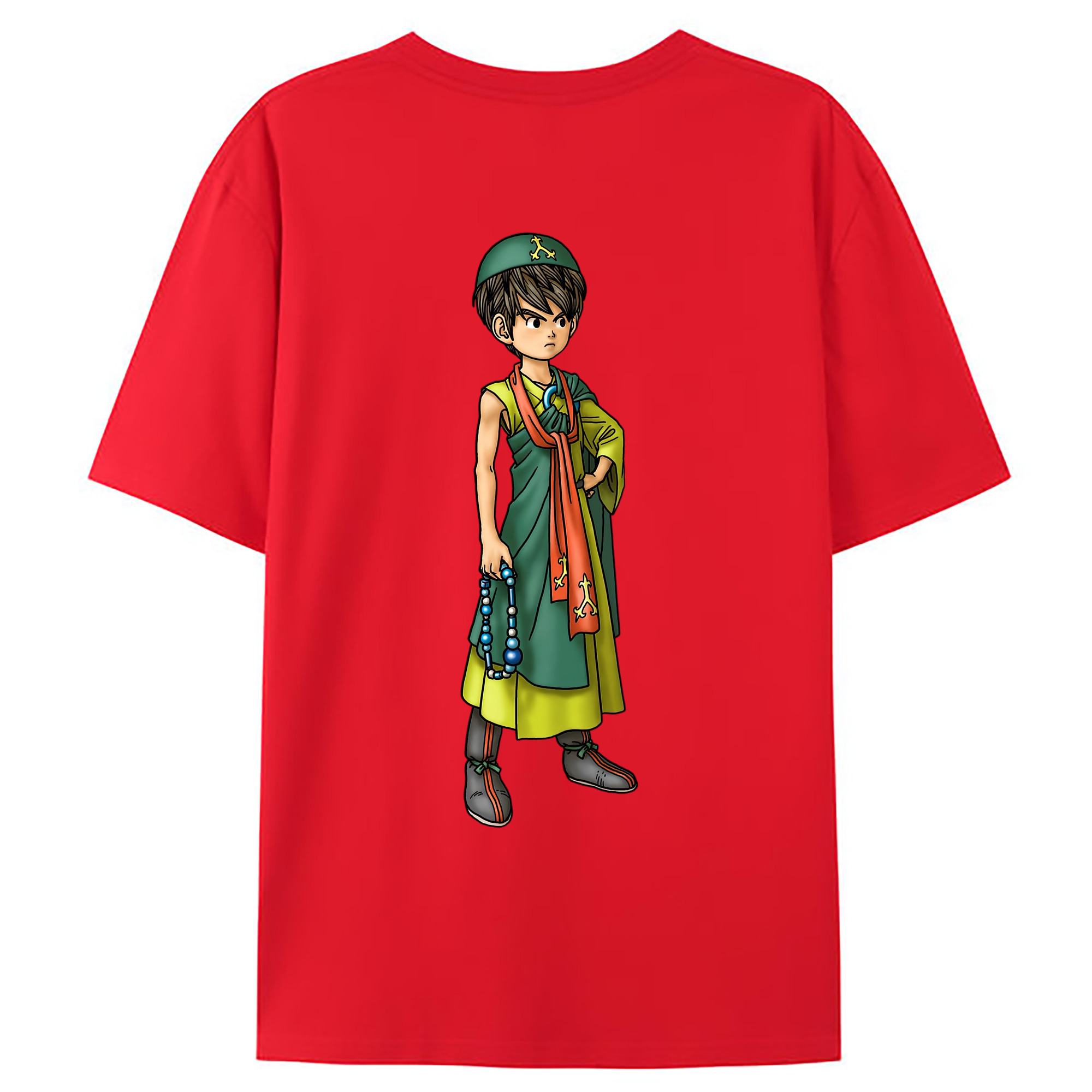 （画像用） ドラゴンクエスト Doragon Kuesuto Dragon Quest 綿100％ メンズ半袖Tシャツ（バックプリント） 通気性