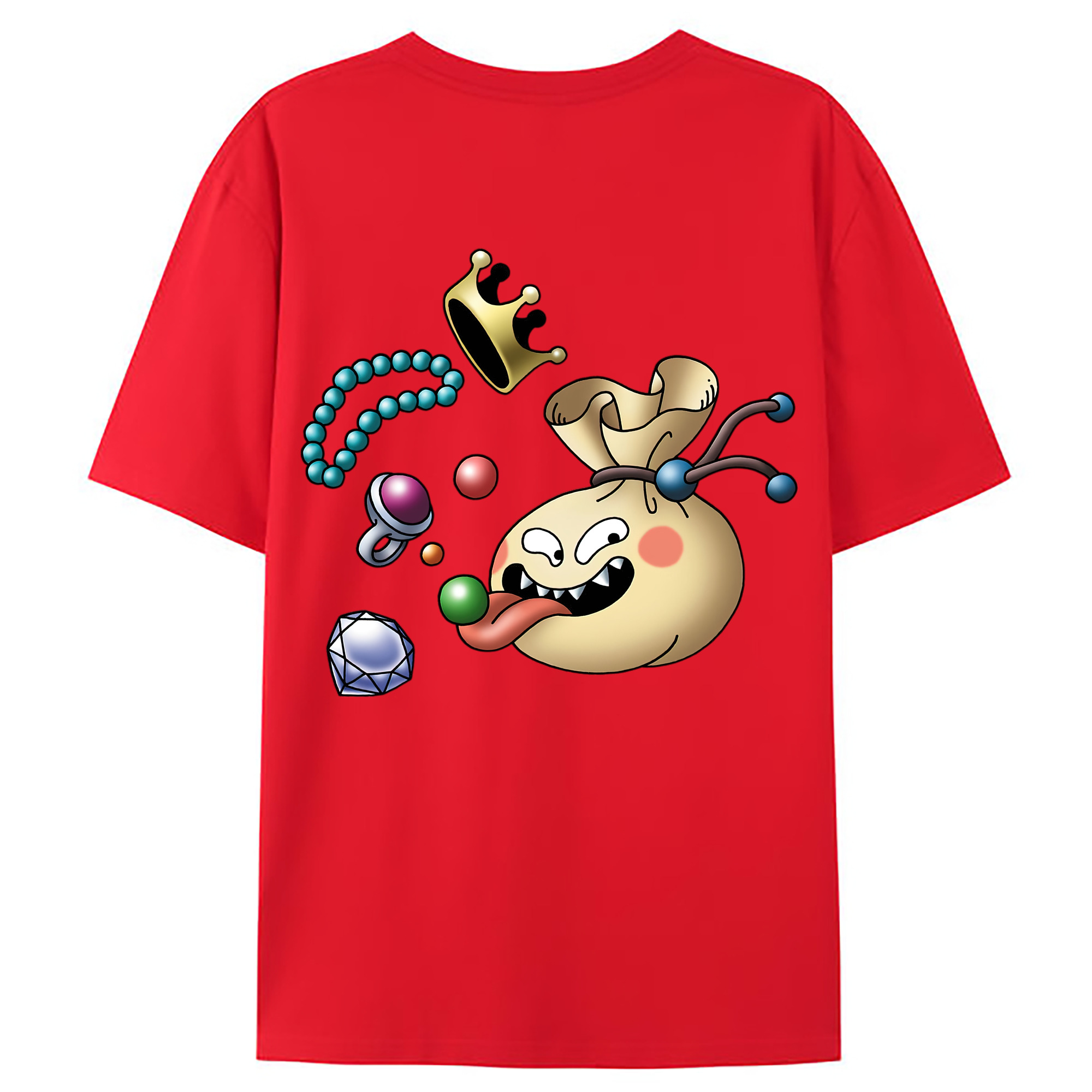 （画像用） ドラゴンクエスト Doragon Kuesuto Dragon Quest 綿100％ メンズ半袖Tシャツ（バックプリント） 通気性