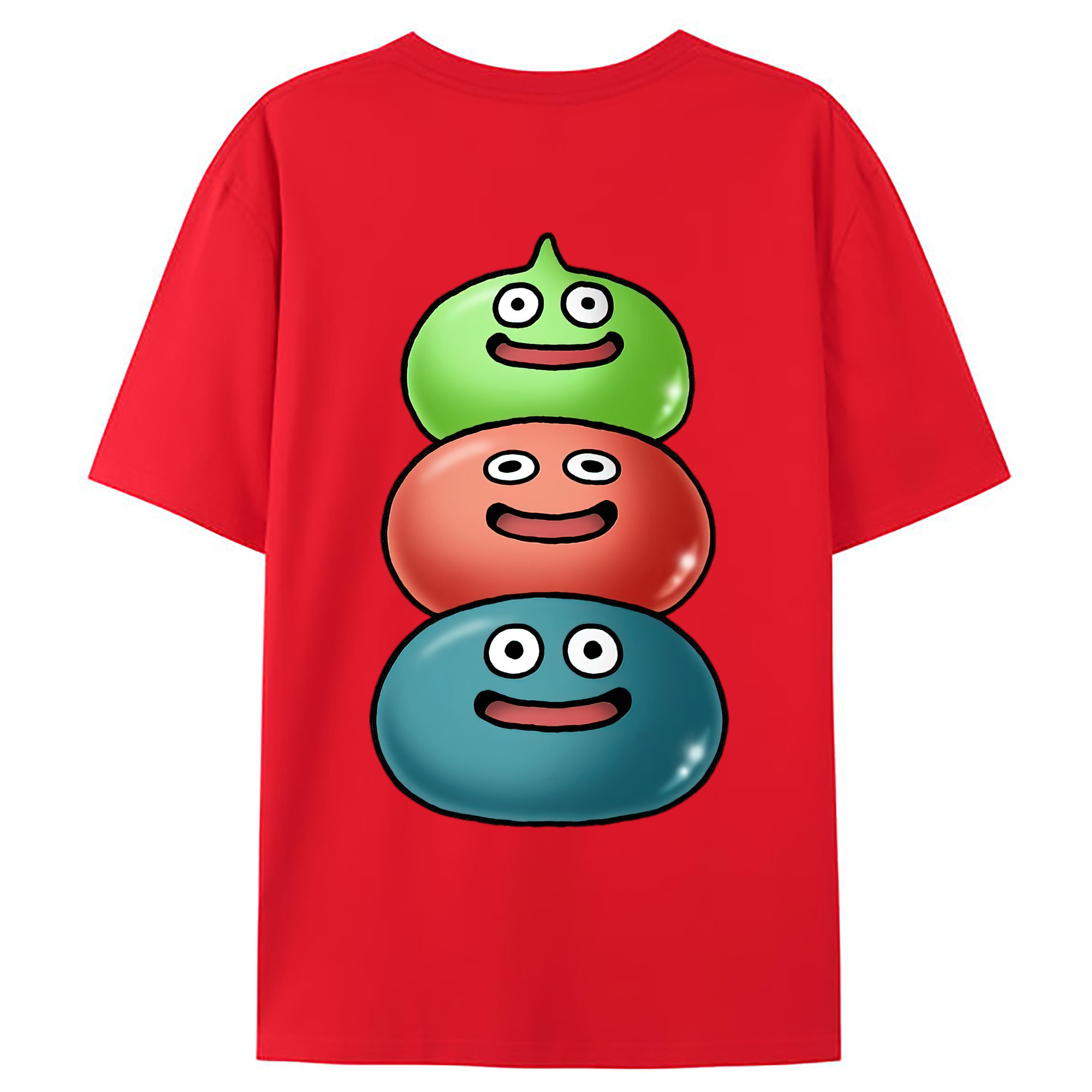 （画像用） ドラゴンクエスト Doragon Kuesuto Dragon Quest 綿100％ メンズ半袖Tシャツ（バックプリント） 通気性