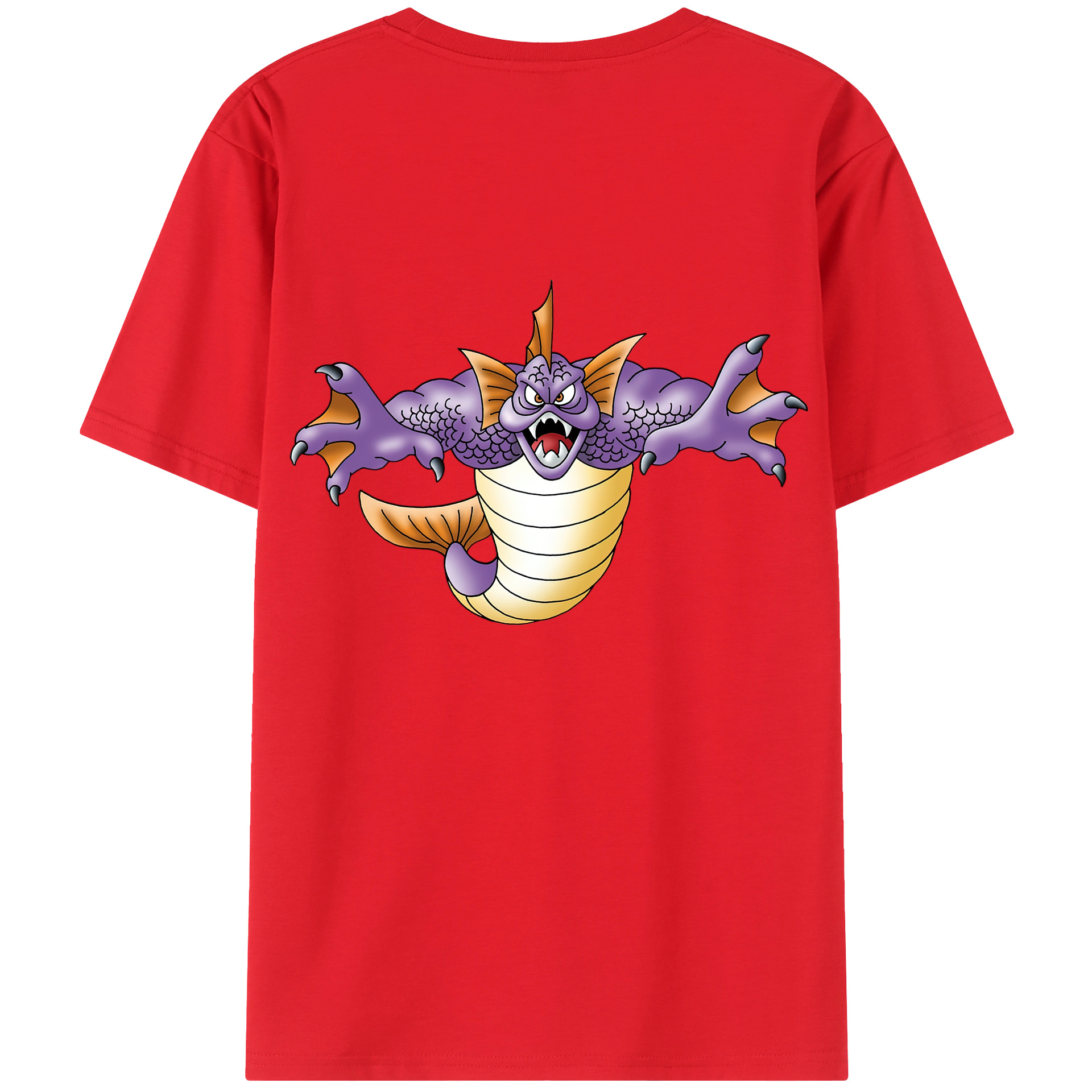（画像用） ドラゴンクエスト Doragon Kuesuto Dragon Quest 綿100％ メンズ半袖Tシャツ（バックプリント） 通気性