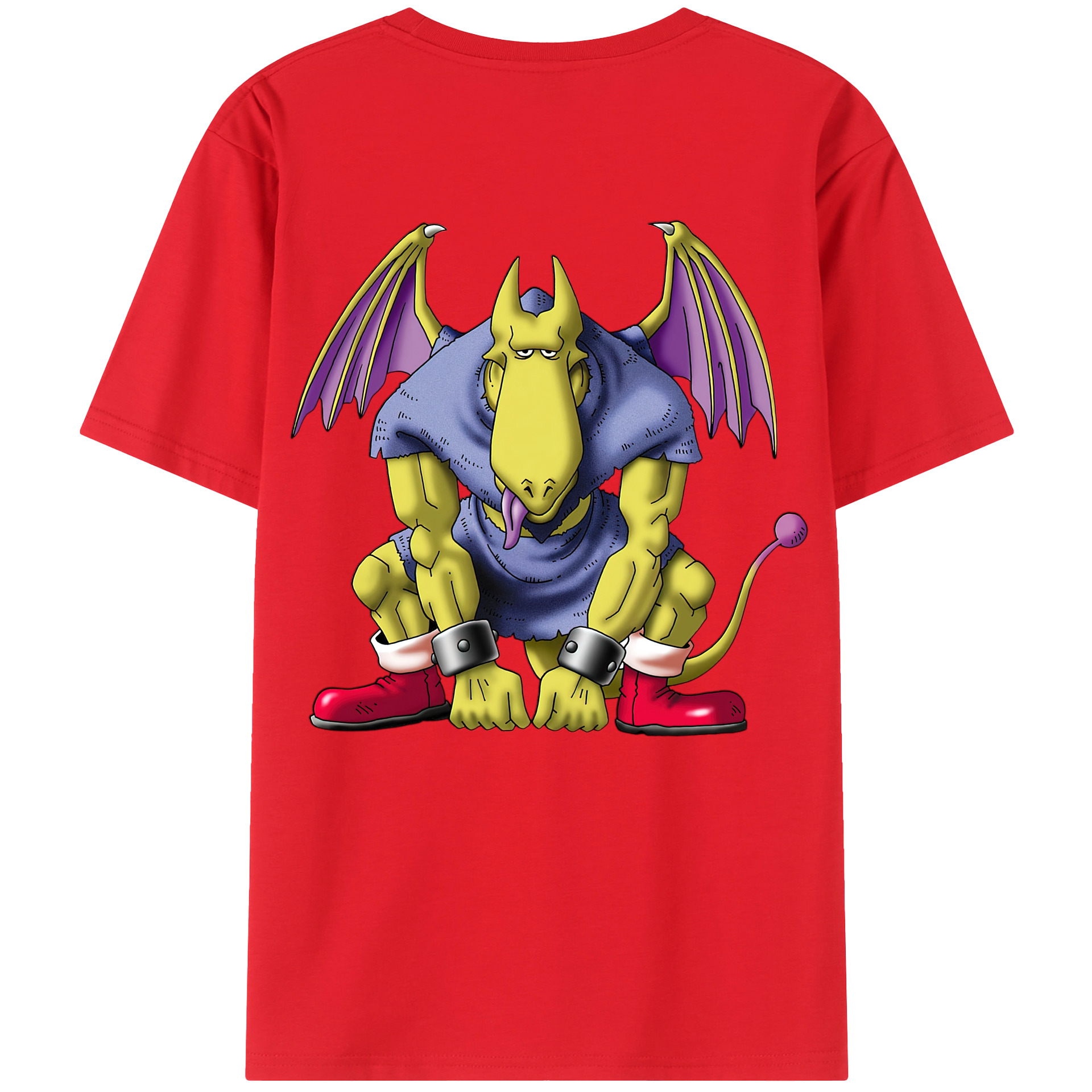 （画像用） ドラゴンクエスト Doragon Kuesuto Dragon Quest 綿100％ メンズ半袖Tシャツ（バックプリント） 通気性