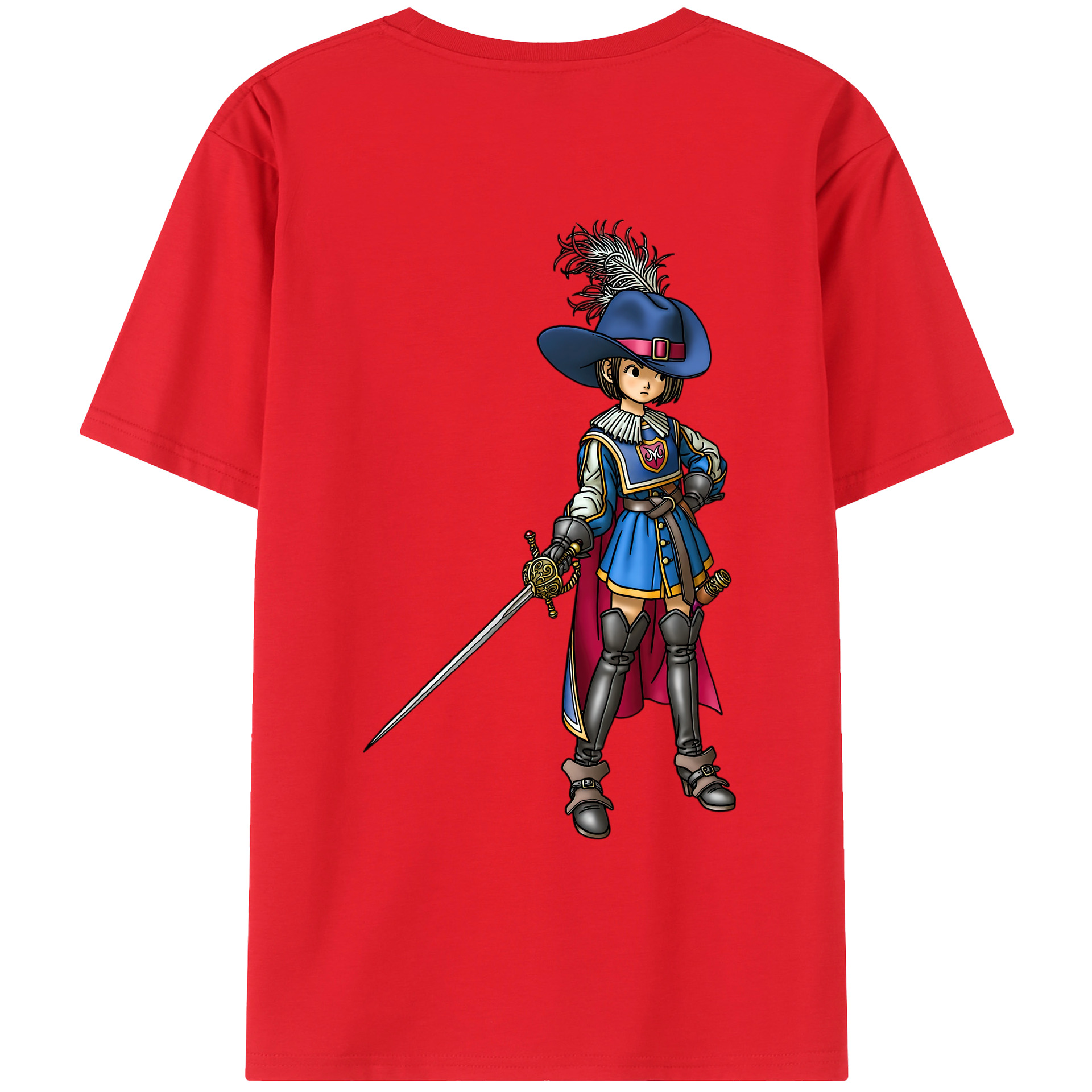 （画像用） ドラゴンクエスト Doragon Kuesuto Dragon Quest 綿100％ メンズ半袖Tシャツ（バックプリント） 通気性