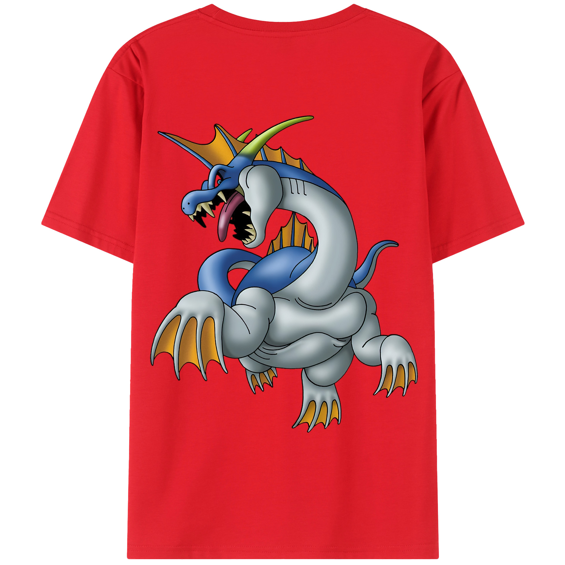 （画像用） ドラゴンクエスト Doragon Kuesuto Dragon Quest 綿100％ メンズ半袖Tシャツ（バックプリント） 通気性