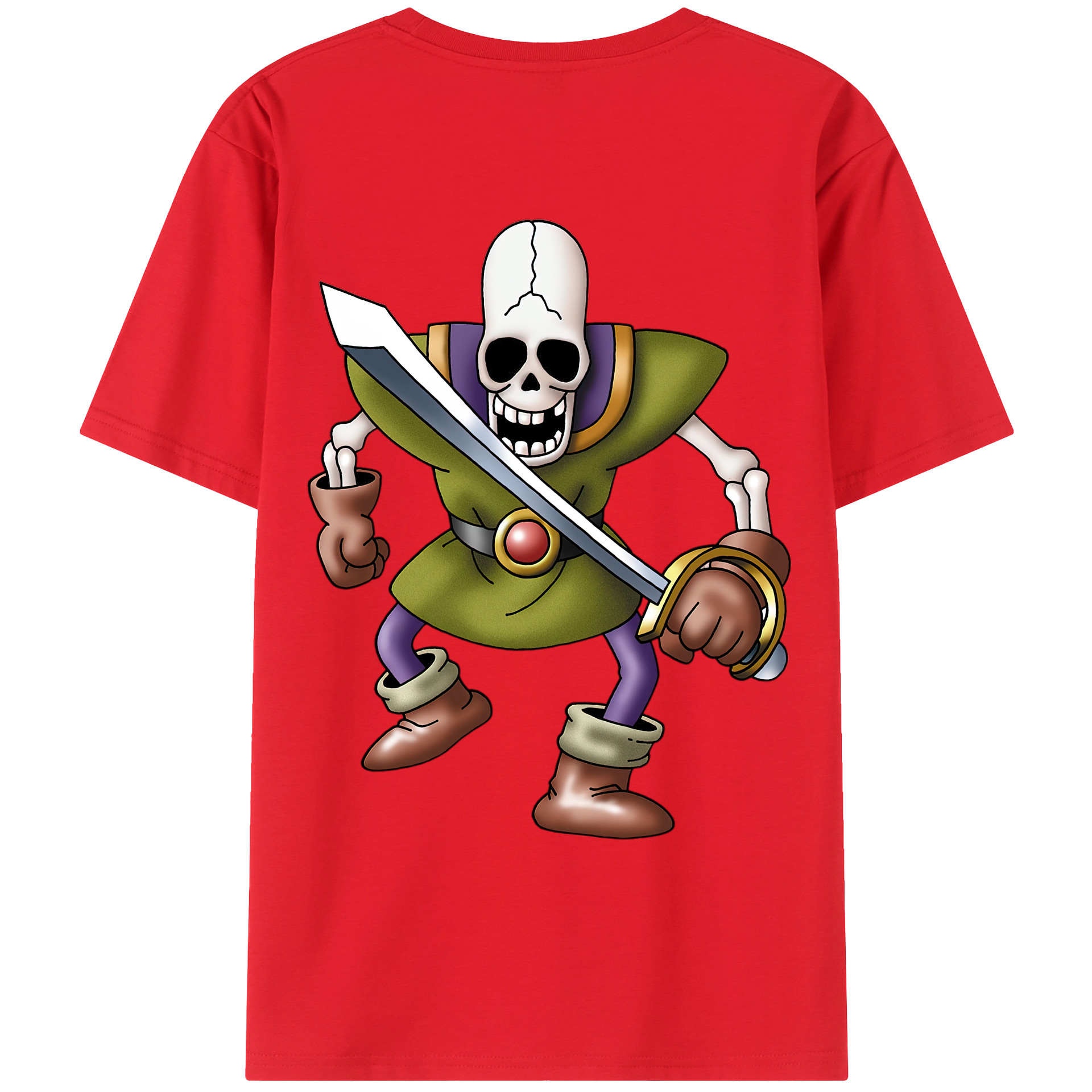（画像用） ドラゴンクエスト Doragon Kuesuto Dragon Quest 綿100％ メンズ半袖Tシャツ（バックプリント） 通気性