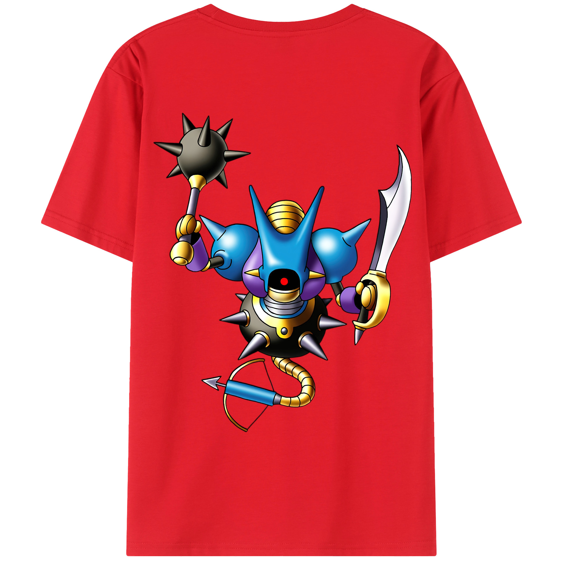 （画像用） ドラゴンクエスト Doragon Kuesuto Dragon Quest 綿100％ メンズ半袖Tシャツ（バックプリント） 通気性