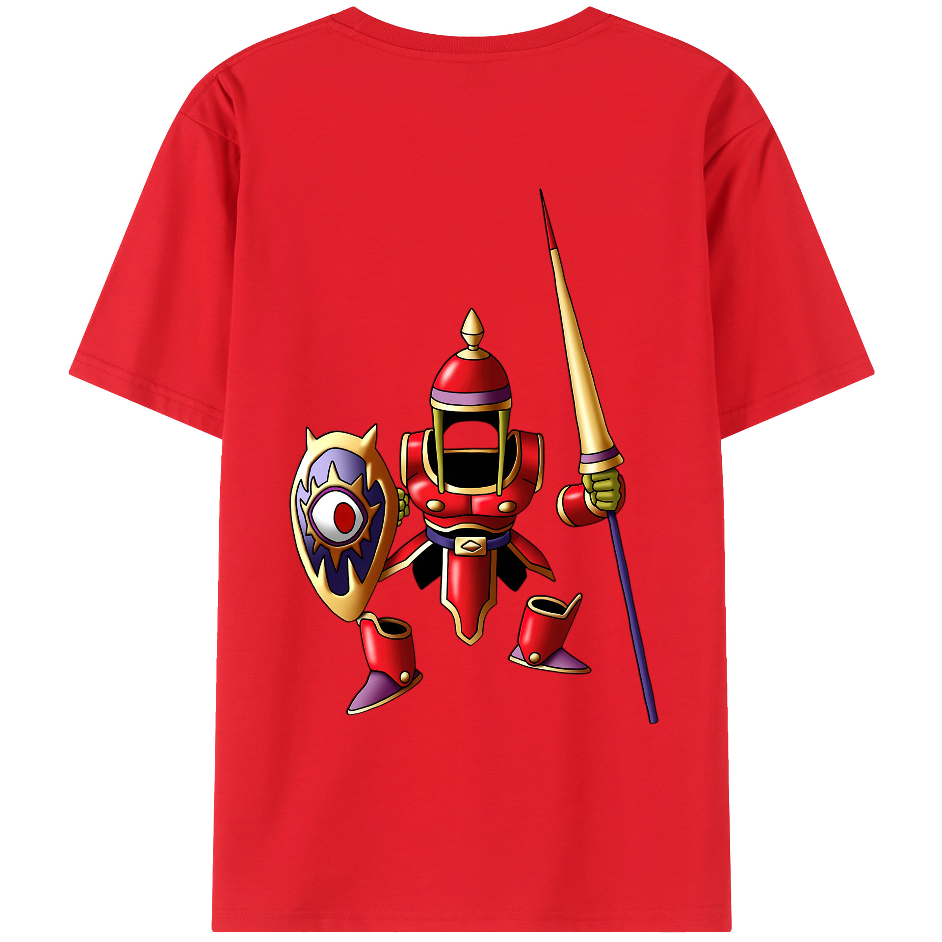 （画像用） ドラゴンクエスト Doragon Kuesuto Dragon Quest 綿100％ メンズ半袖Tシャツ（バックプリント） 通気性