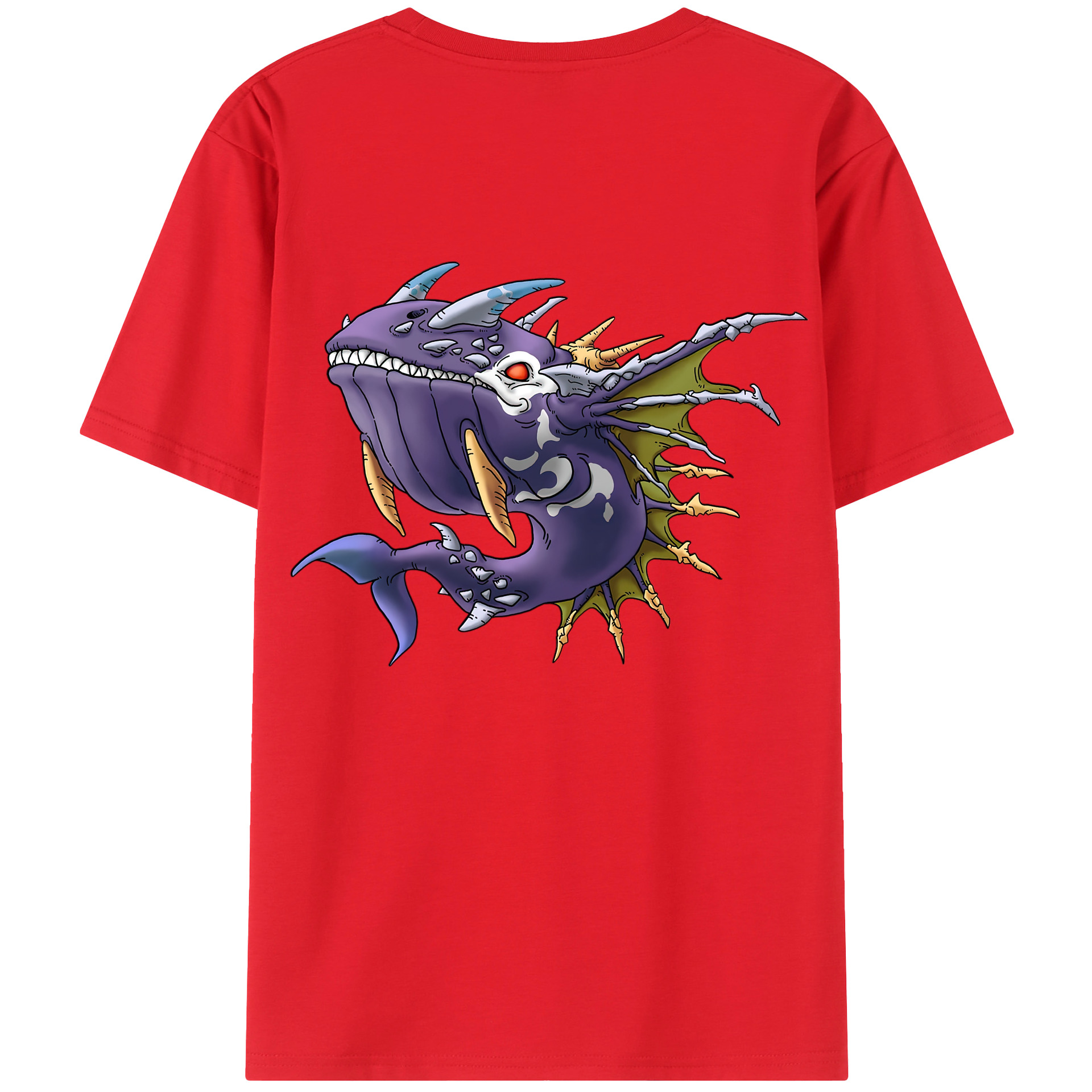 （画像用） ドラゴンクエスト Doragon Kuesuto Dragon Quest 綿100％ メンズ半袖Tシャツ（バックプリント） 通気性