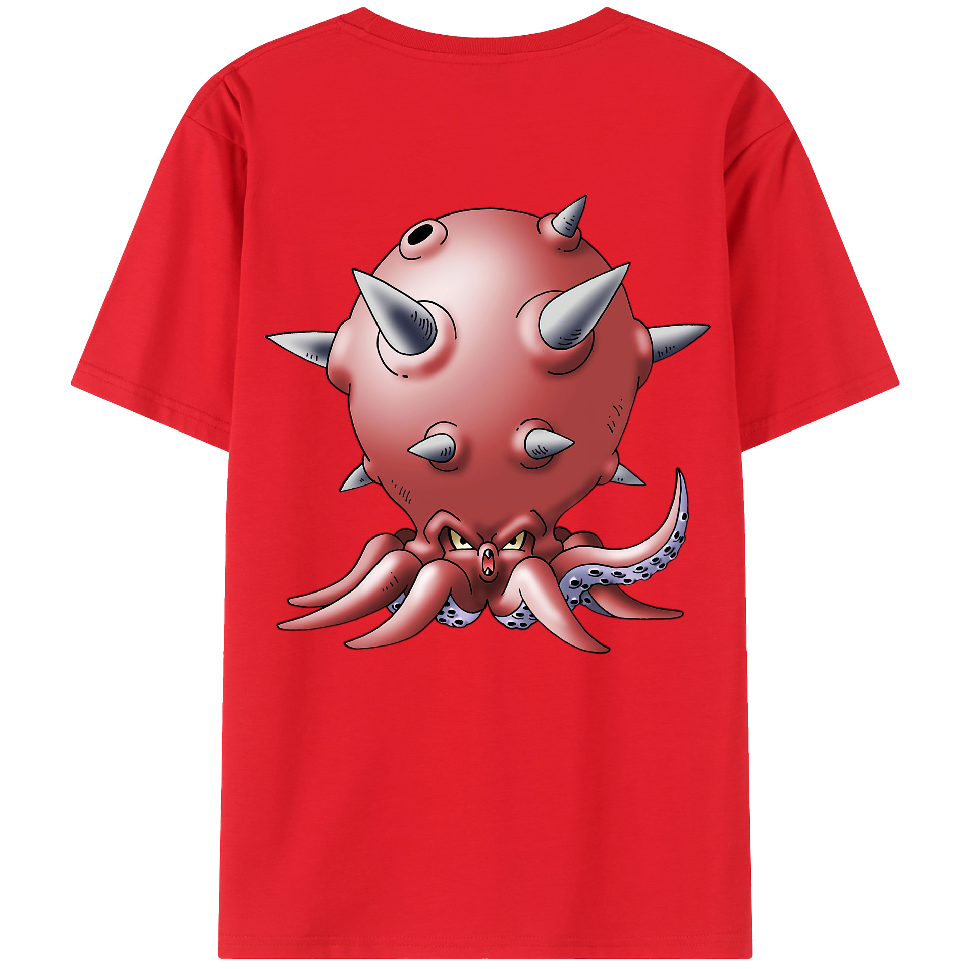 （画像用） ドラゴンクエスト Doragon Kuesuto Dragon Quest 綿100％ メンズ半袖Tシャツ（バックプリント） 通気性