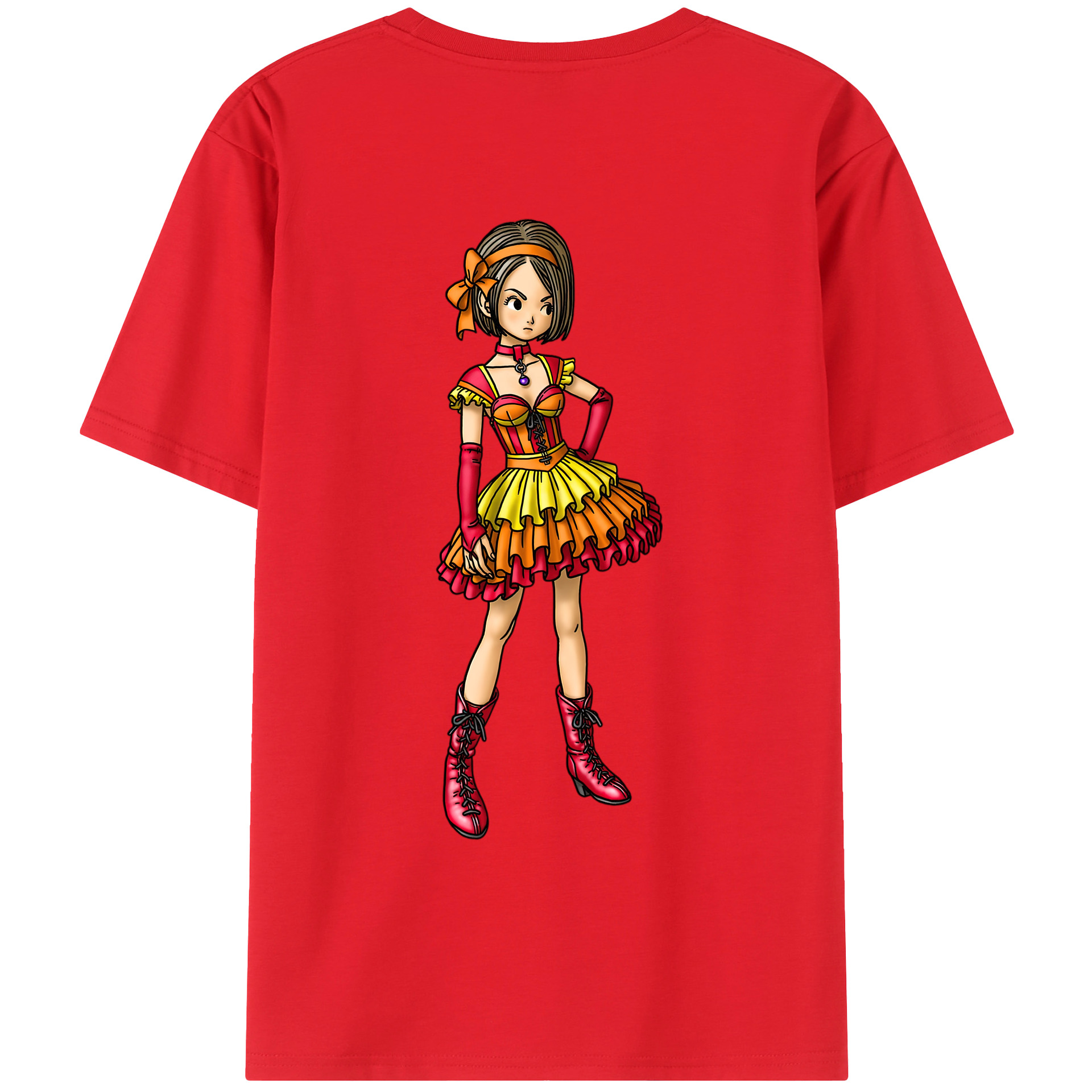 （画像用） ドラゴンクエスト Doragon Kuesuto Dragon Quest 綿100％ メンズ半袖Tシャツ（バックプリント） 通気性