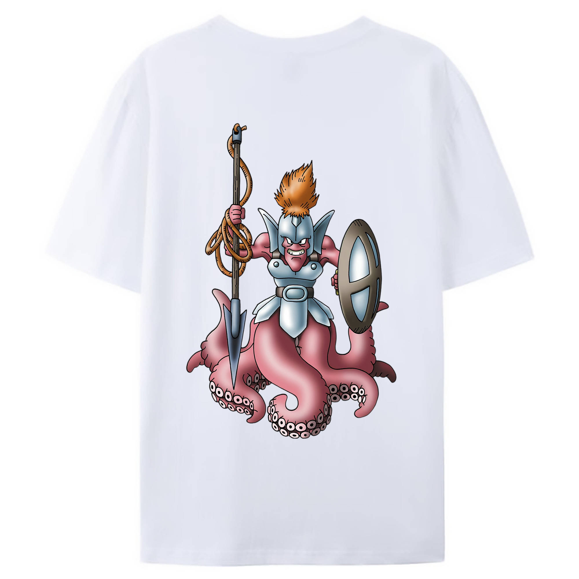 （画像用） ドラゴンクエスト Doragon Kuesuto Dragon Quest 綿100％ メンズ半袖Tシャツ（バックプリント） 通気性