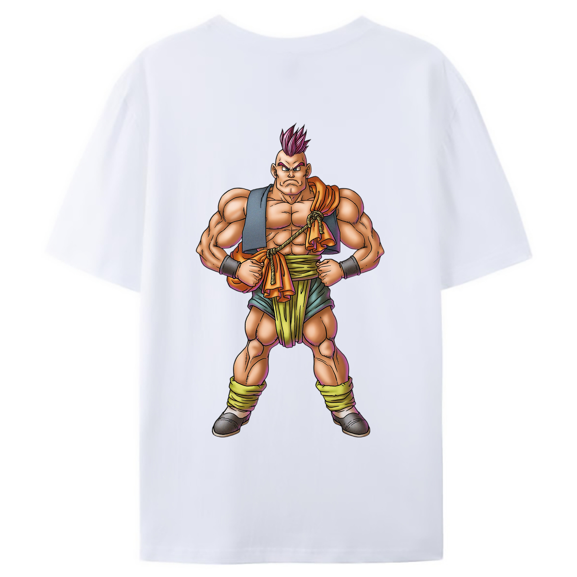 （画像用） ドラゴンクエスト Doragon Kuesuto Dragon Quest 綿100％ メンズ半袖Tシャツ（バックプリント） 通気性