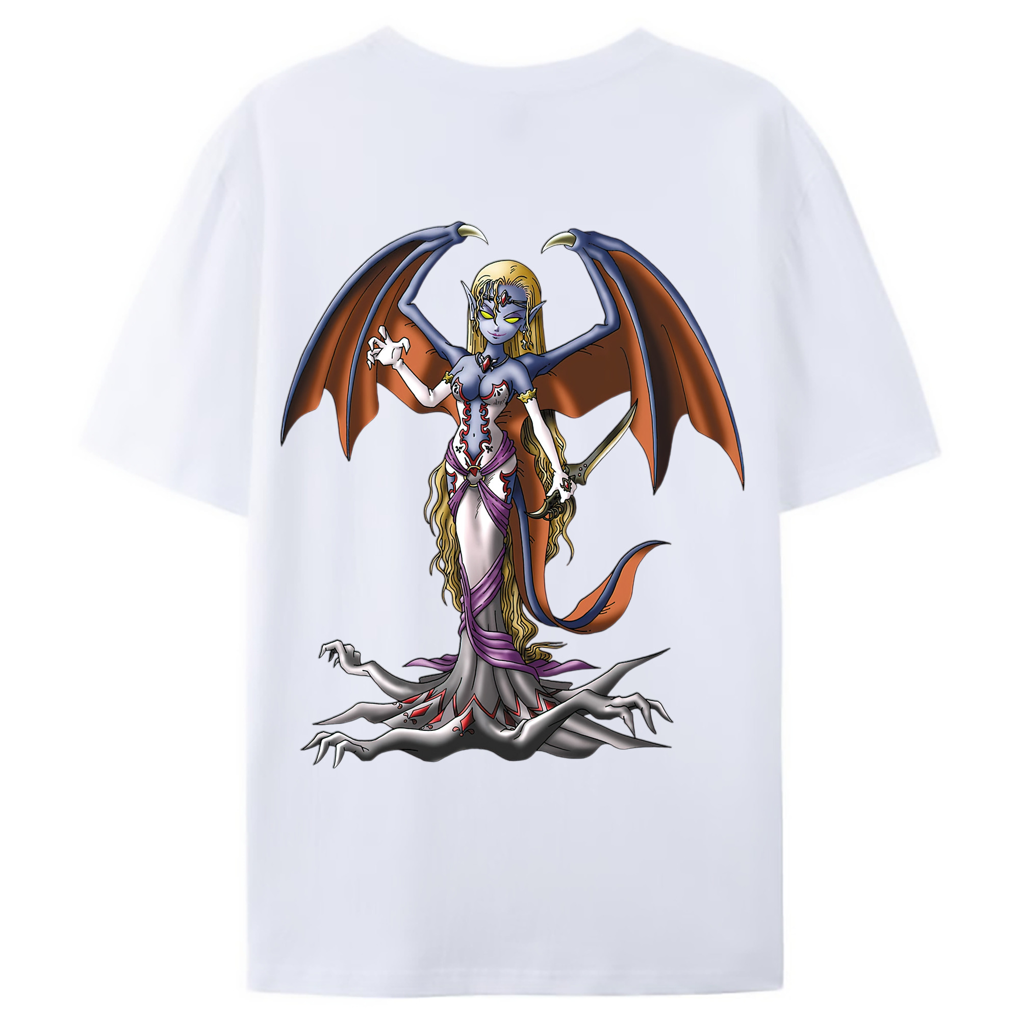 （画像用） ドラゴンクエスト Doragon Kuesuto Dragon Quest 綿100％ メンズ半袖Tシャツ（バックプリント） 通気性