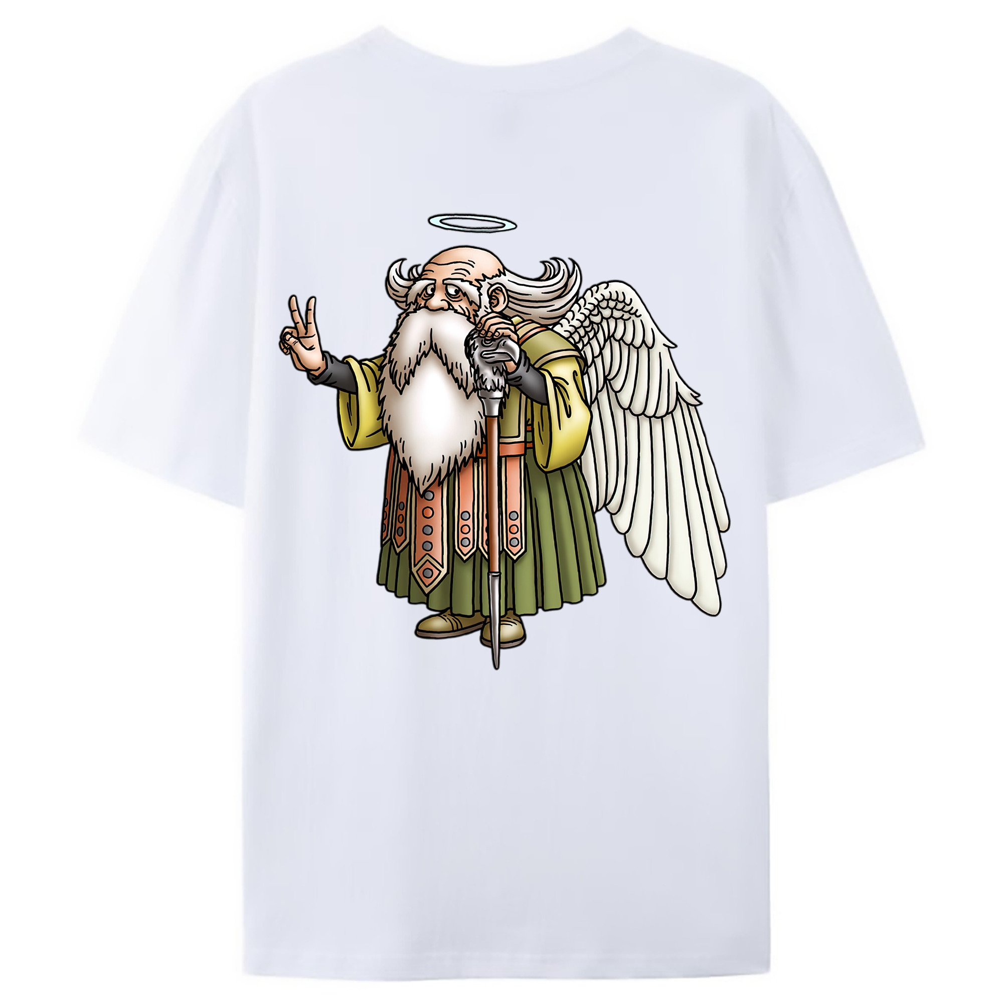 （画像用） ドラゴンクエスト Doragon Kuesuto Dragon Quest 綿100％ メンズ半袖Tシャツ（バックプリント） 通気性