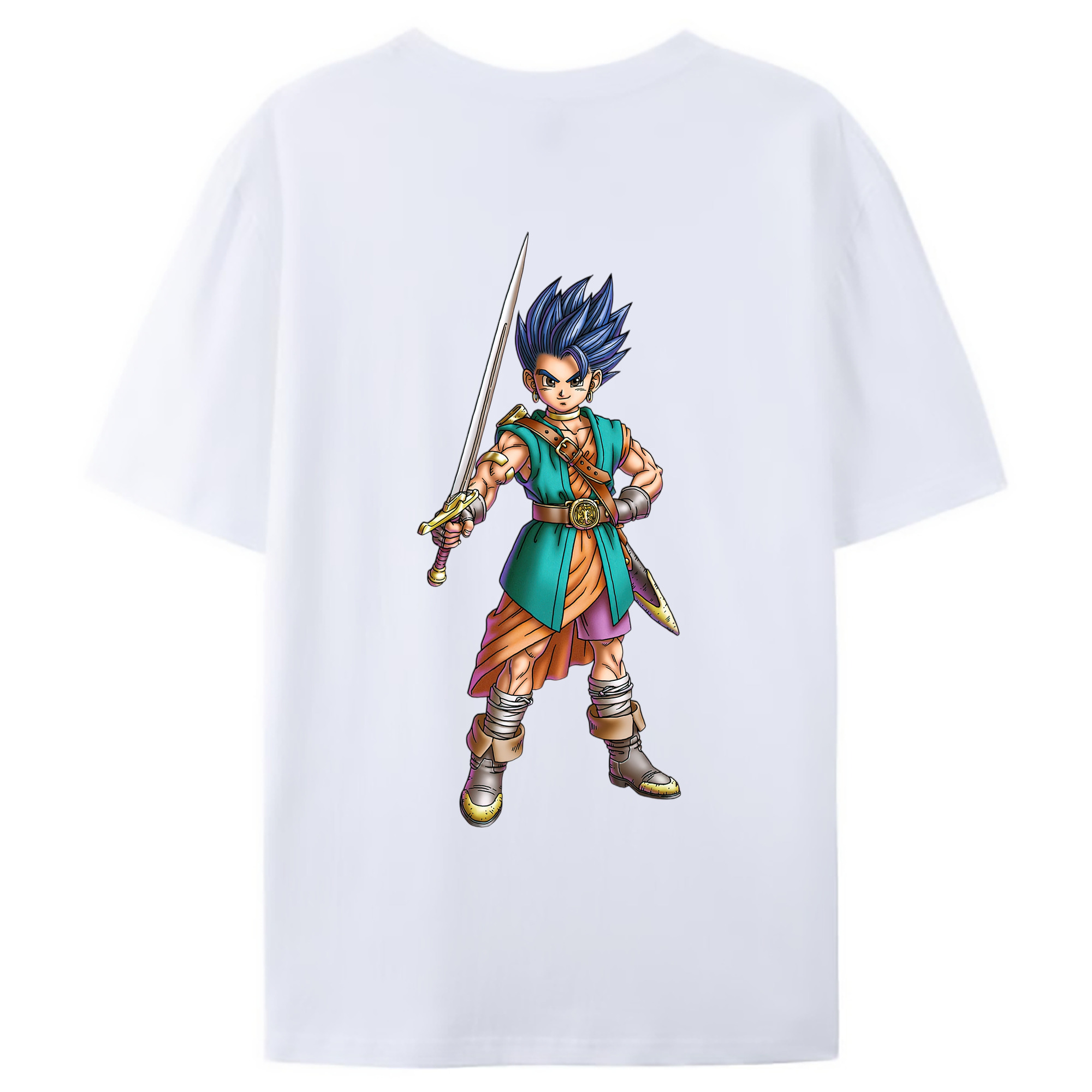 （画像用） ドラゴンクエスト Doragon Kuesuto Dragon Quest 綿100％ メンズ半袖Tシャツ（バックプリント） 通気性