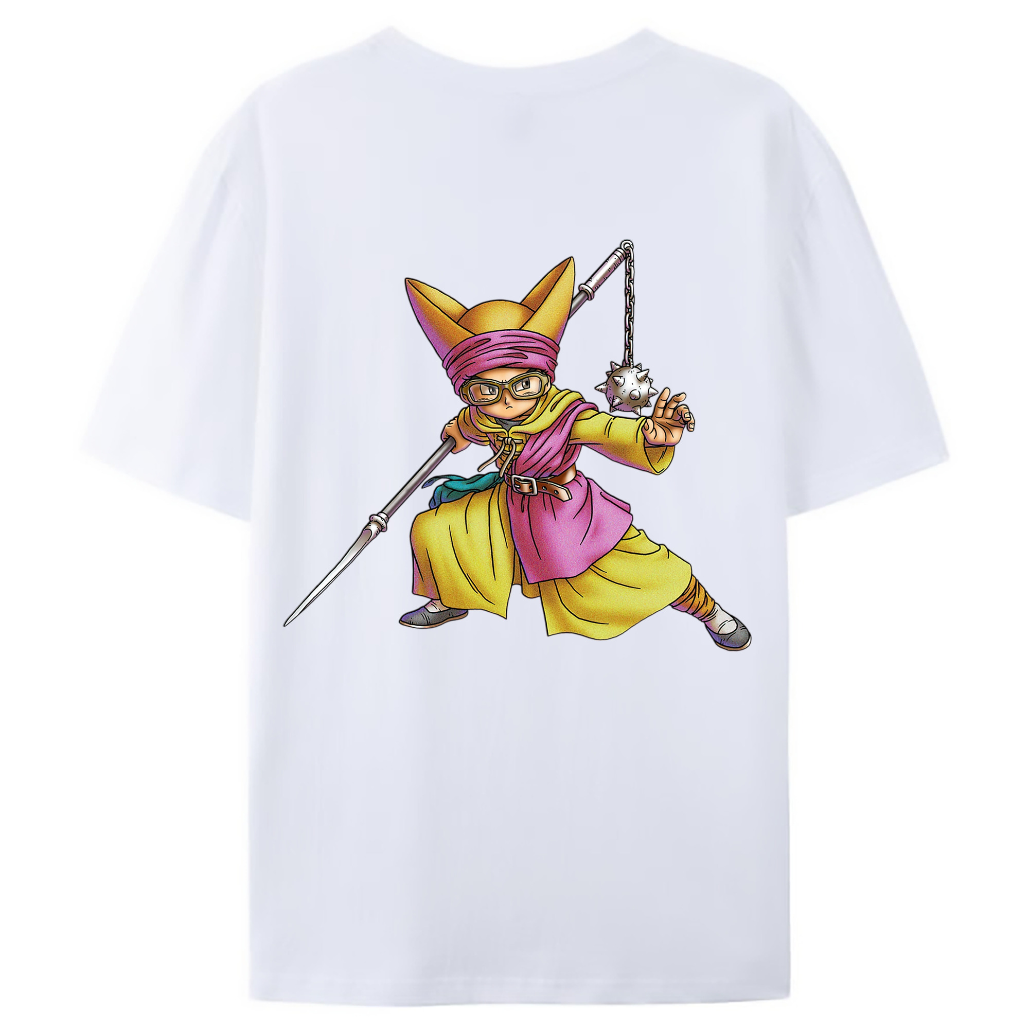 （画像用） ドラゴンクエスト Doragon Kuesuto Dragon Quest 綿100％ メンズ半袖Tシャツ（バックプリント） 通気性