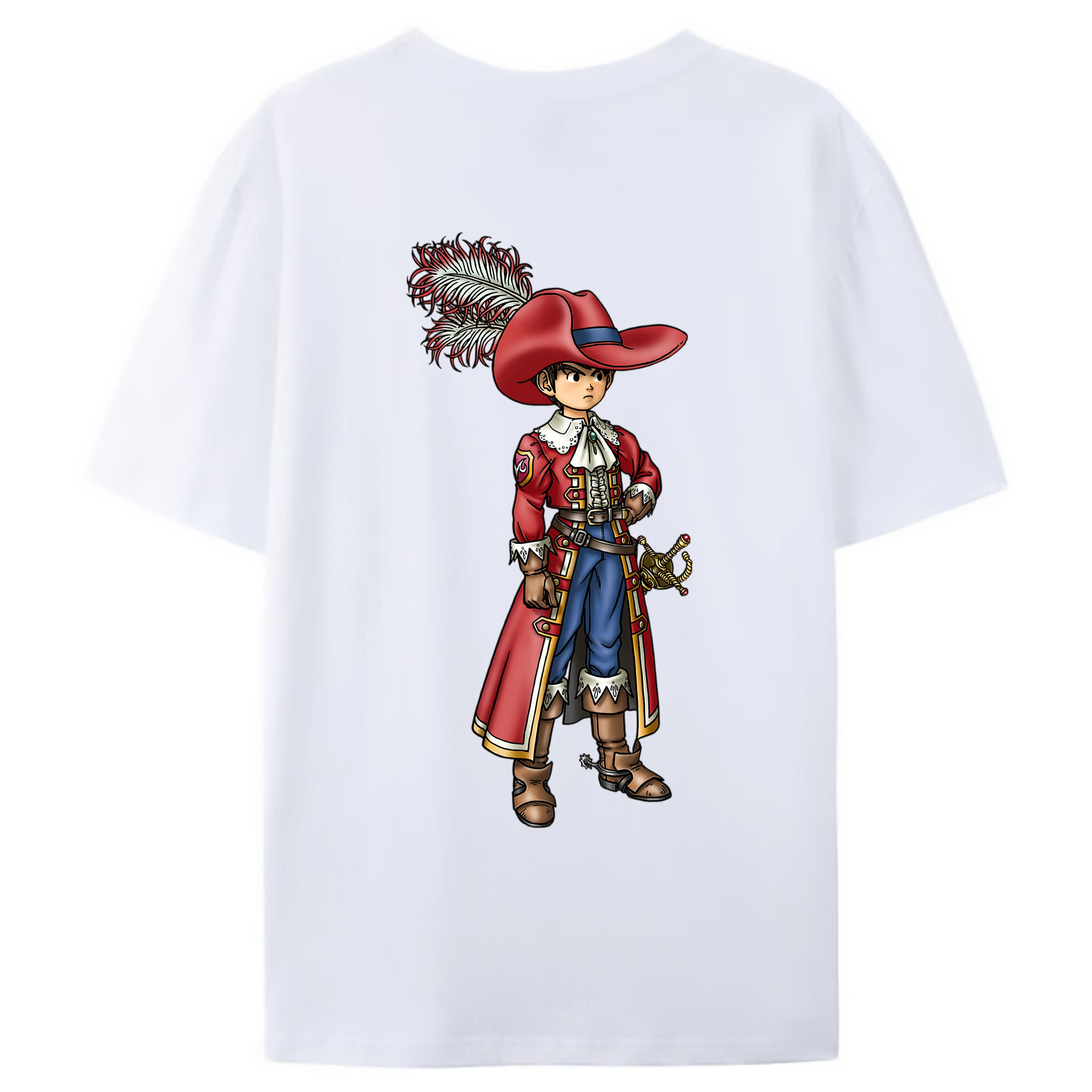 （画像用） ドラゴンクエスト Doragon Kuesuto Dragon Quest 綿100％ メンズ半袖Tシャツ（バックプリント） 通気性