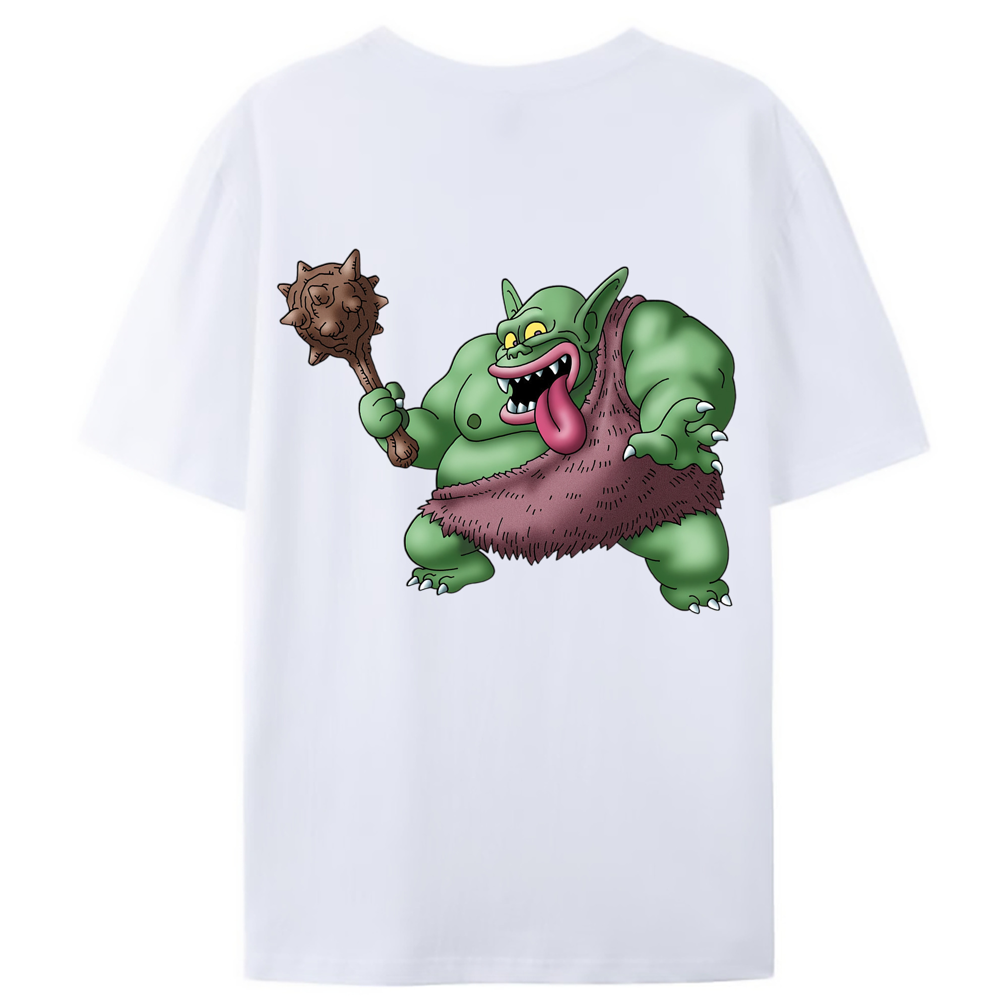 （画像用） ドラゴンクエスト Doragon Kuesuto Dragon Quest 綿100％ メンズ半袖Tシャツ（バックプリント） 通気性