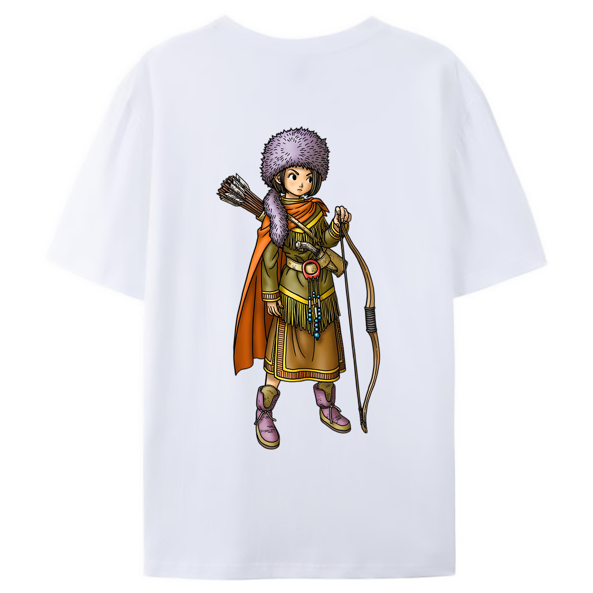 （画像用） ドラゴンクエスト Doragon Kuesuto Dragon Quest 綿100％ メンズ半袖Tシャツ（バックプリント） 通気性