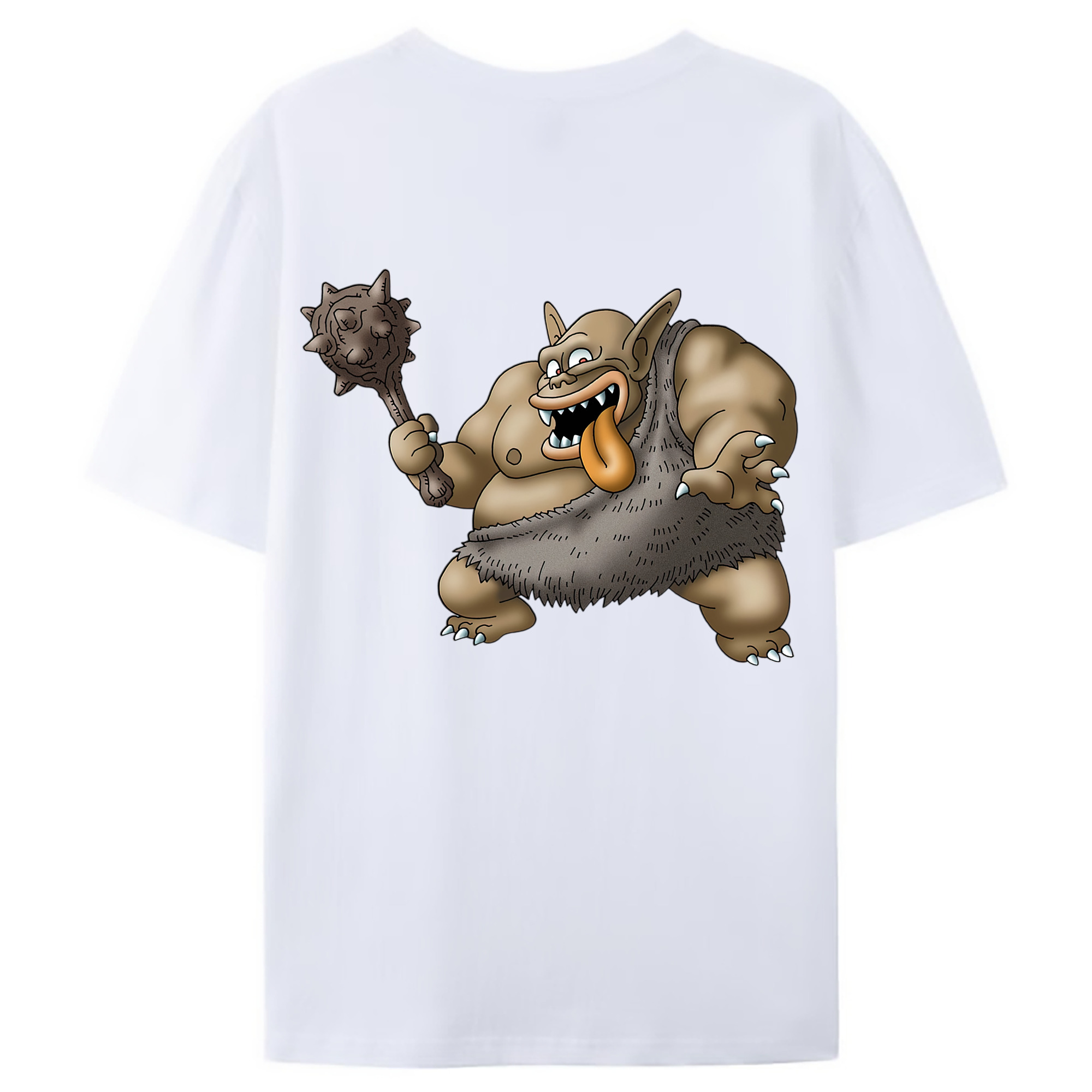 （画像用） ドラゴンクエスト Doragon Kuesuto Dragon Quest 綿100％ メンズ半袖Tシャツ（バックプリント） 通気性