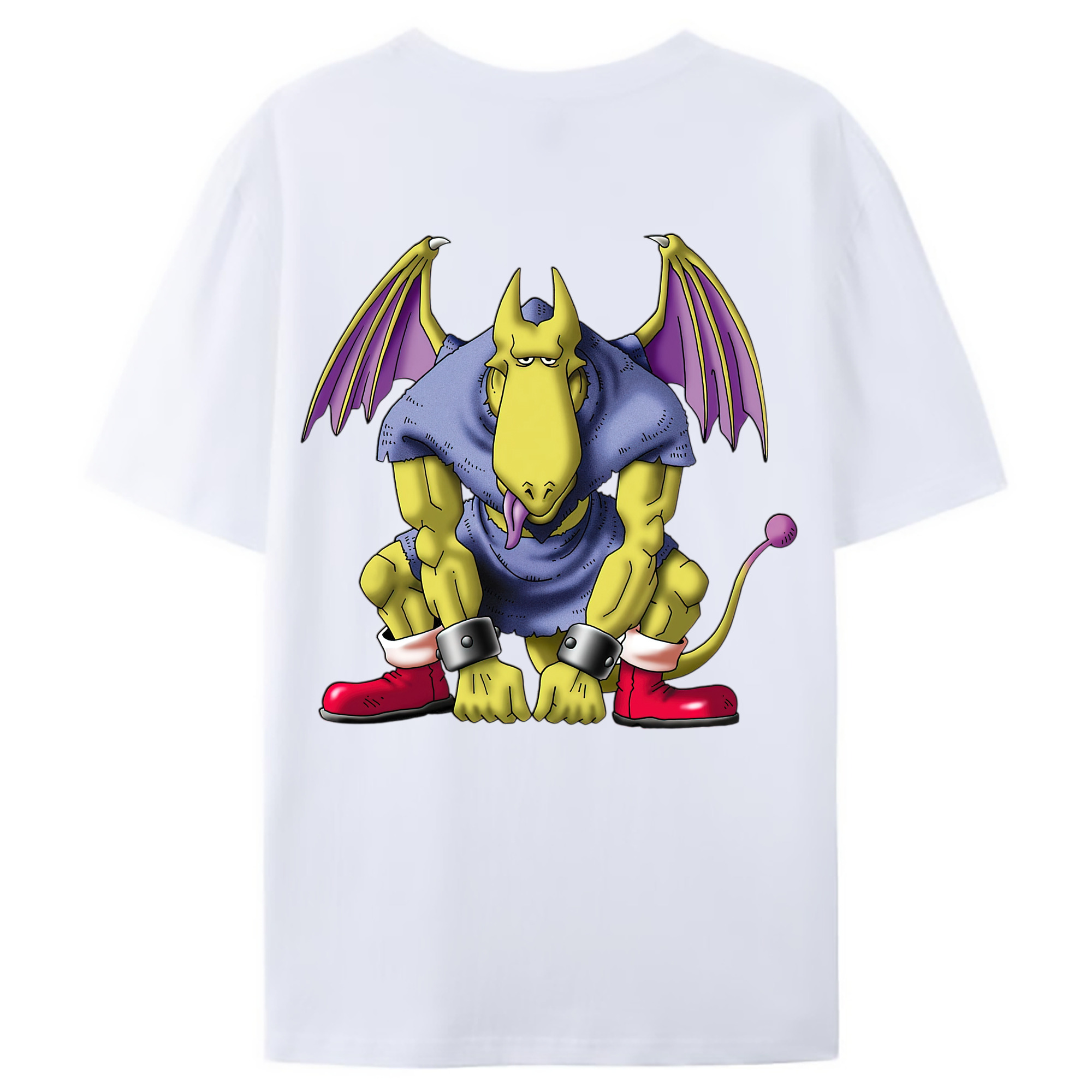 （画像用） ドラゴンクエスト Doragon Kuesuto Dragon Quest 綿100％ メンズ半袖Tシャツ（バックプリント） 通気性