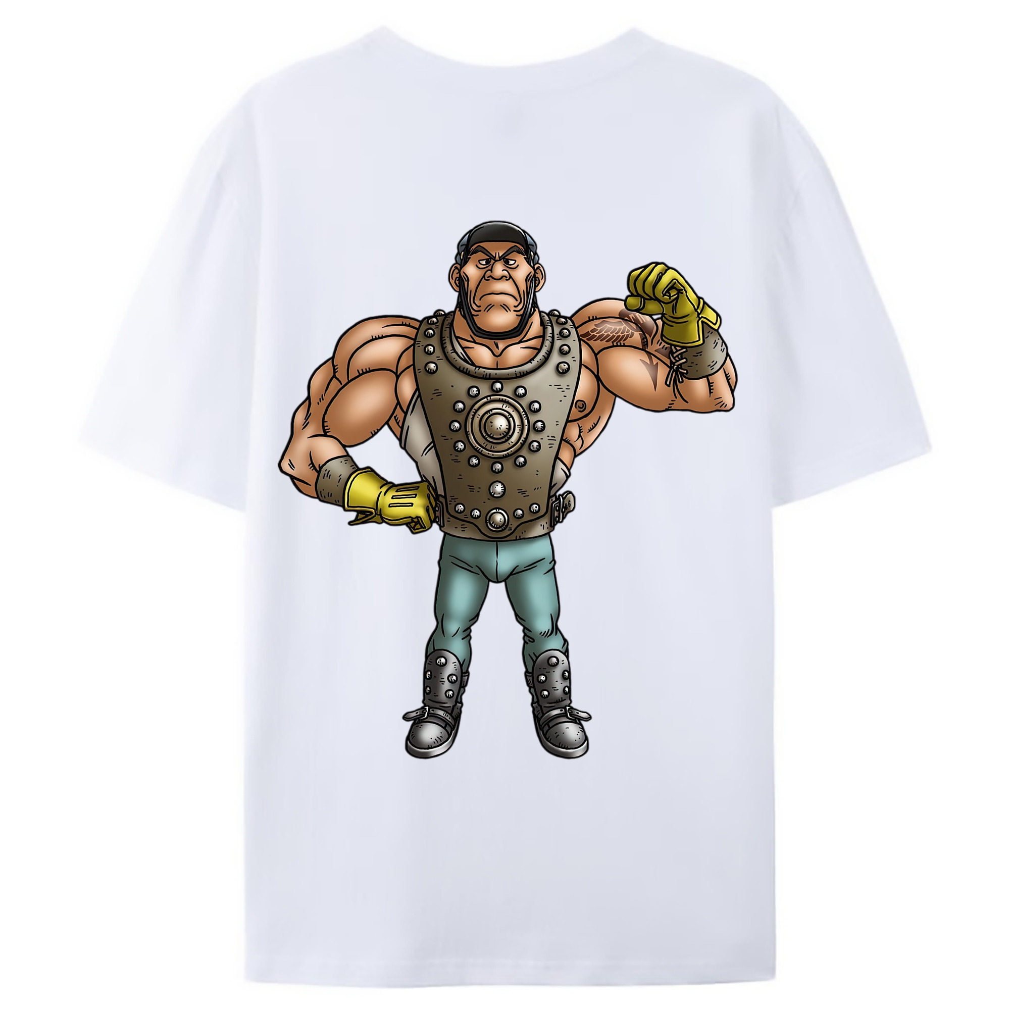 （画像用） ドラゴンクエスト Doragon Kuesuto Dragon Quest 綿100％ メンズ半袖Tシャツ（バックプリント） 通気性