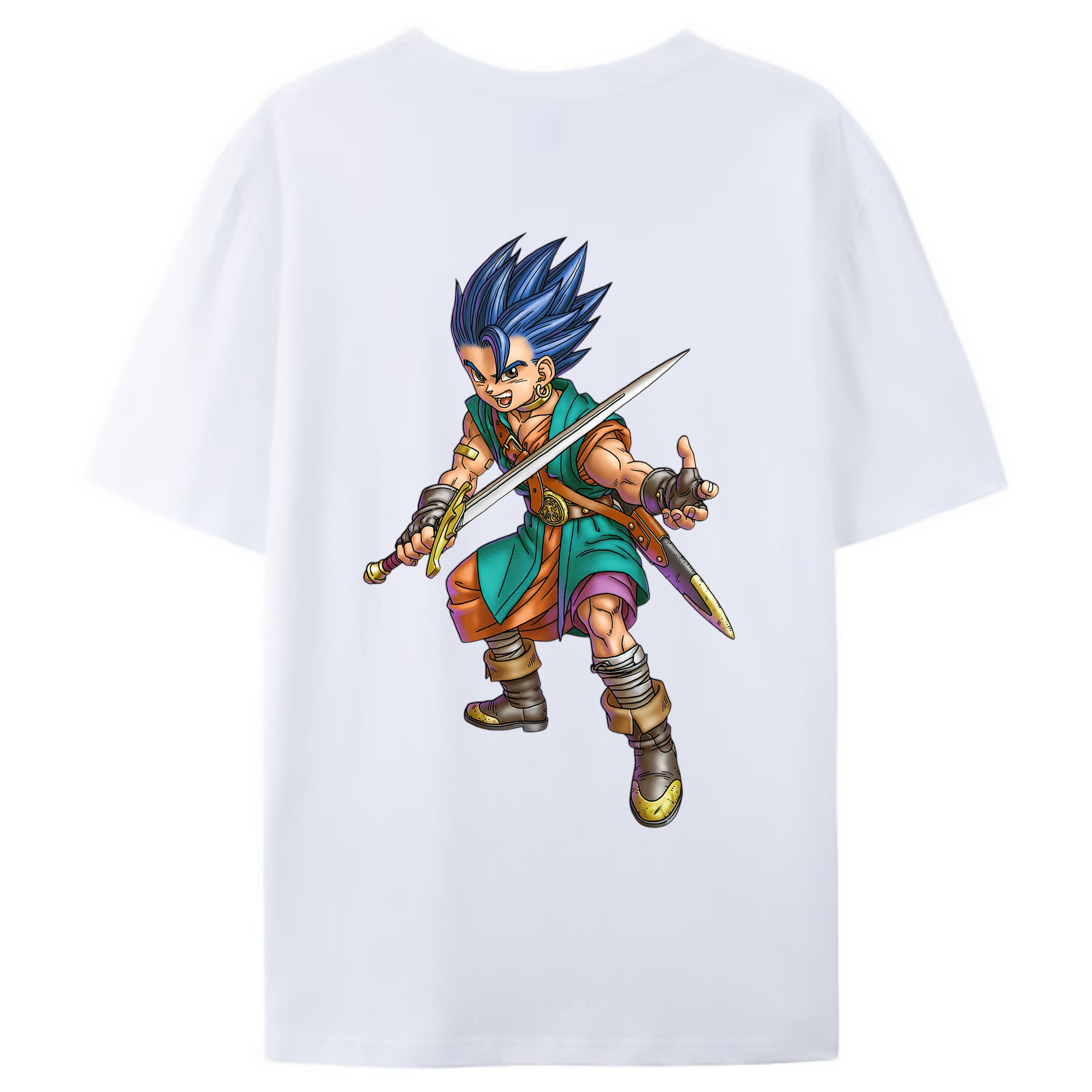 （画像用） ドラゴンクエスト Doragon Kuesuto Dragon Quest 綿100％ メンズ半袖Tシャツ（バックプリント） 通気性