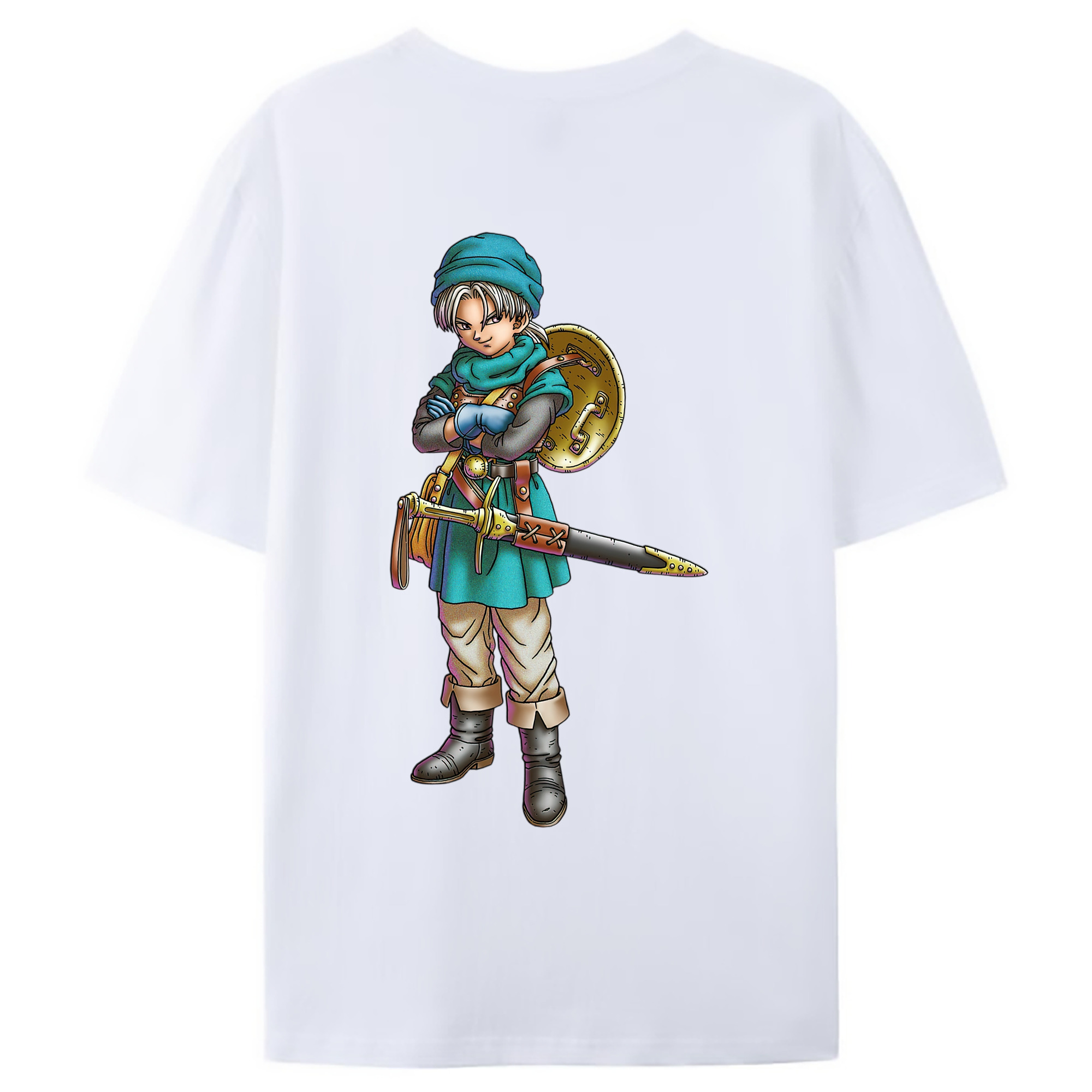 （画像用） ドラゴンクエスト Doragon Kuesuto Dragon Quest 綿100％ メンズ半袖Tシャツ（バックプリント） 通気性