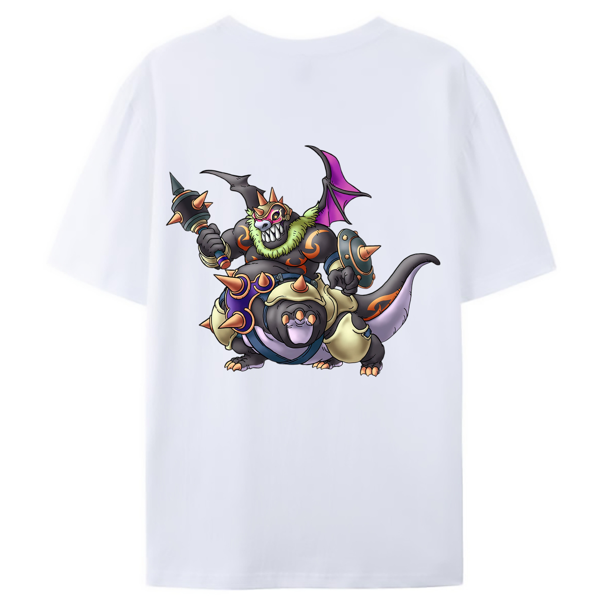 （画像用） ドラゴンクエスト Doragon Kuesuto Dragon Quest 綿100％ メンズ半袖Tシャツ（バックプリント） 通気性