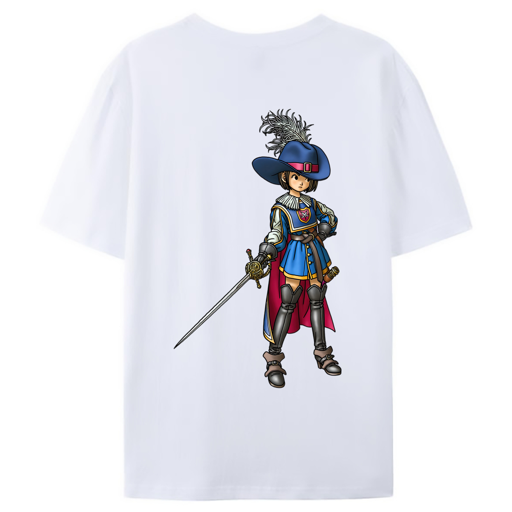 （画像用） ドラゴンクエスト Doragon Kuesuto Dragon Quest 綿100％ メンズ半袖Tシャツ（バックプリント） 通気性