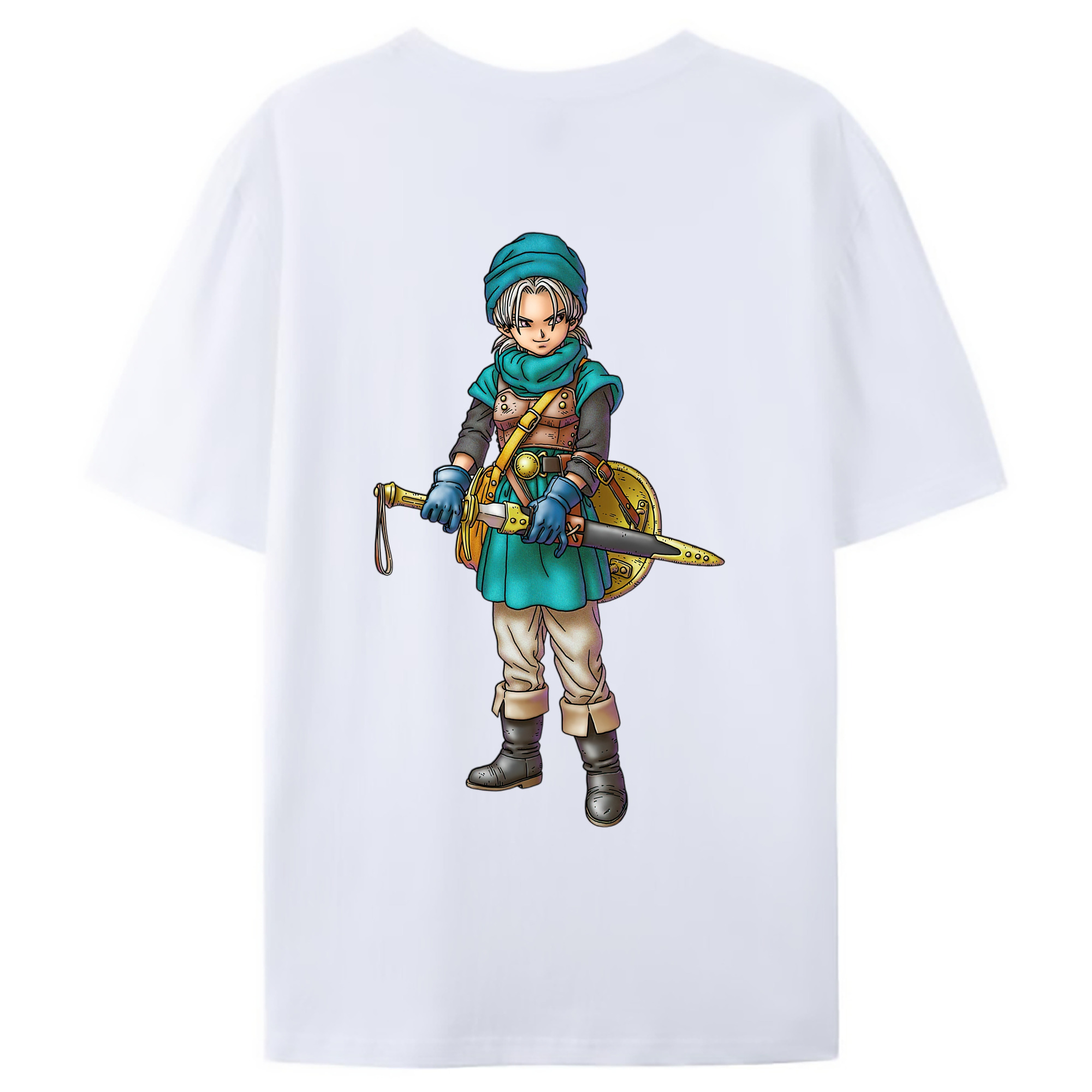 （画像用） ドラゴンクエスト Doragon Kuesuto Dragon Quest 綿100％ メンズ半袖Tシャツ（バックプリント） 通気性