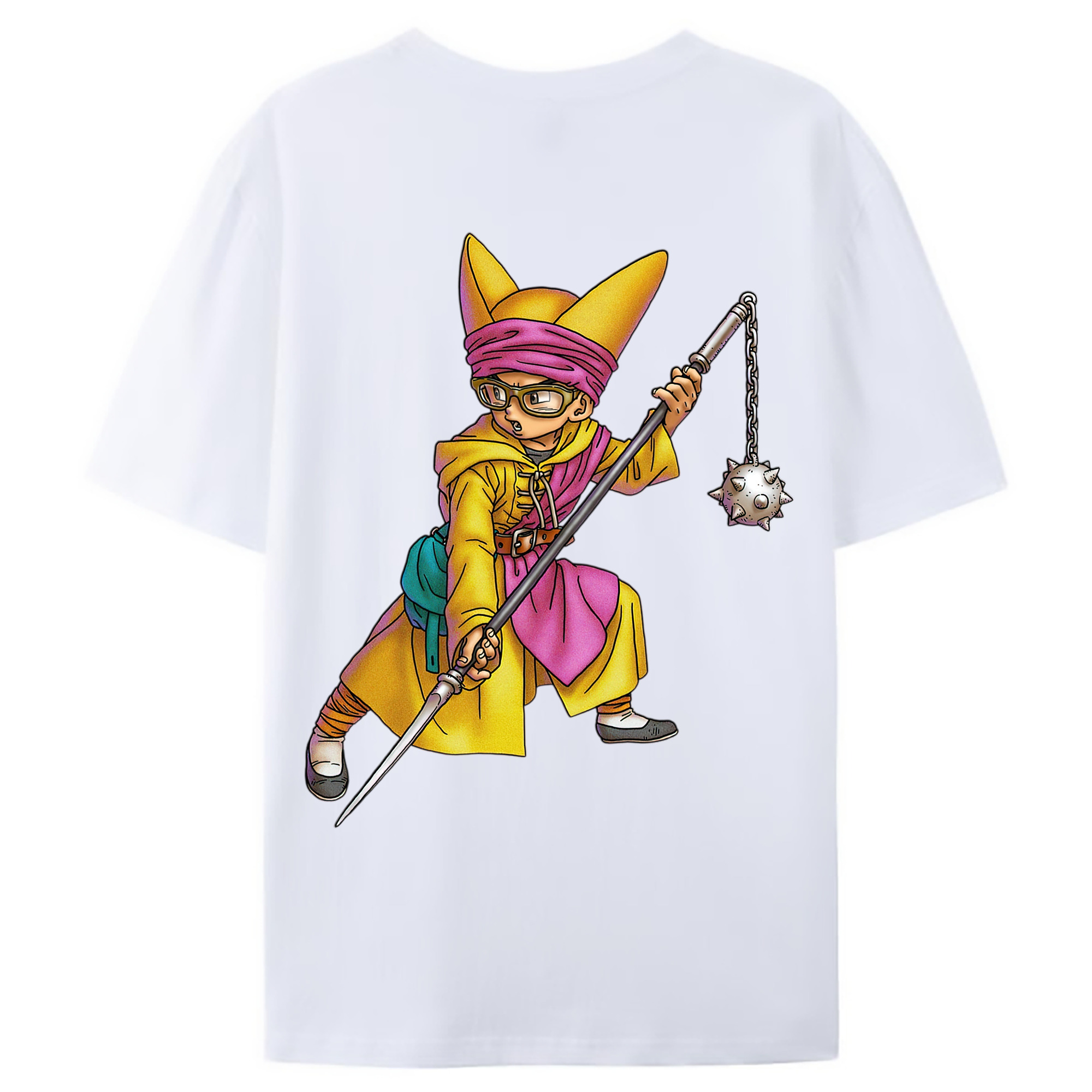 （画像用） ドラゴンクエスト Doragon Kuesuto Dragon Quest 綿100％ メンズ半袖Tシャツ（バックプリント） 通気性