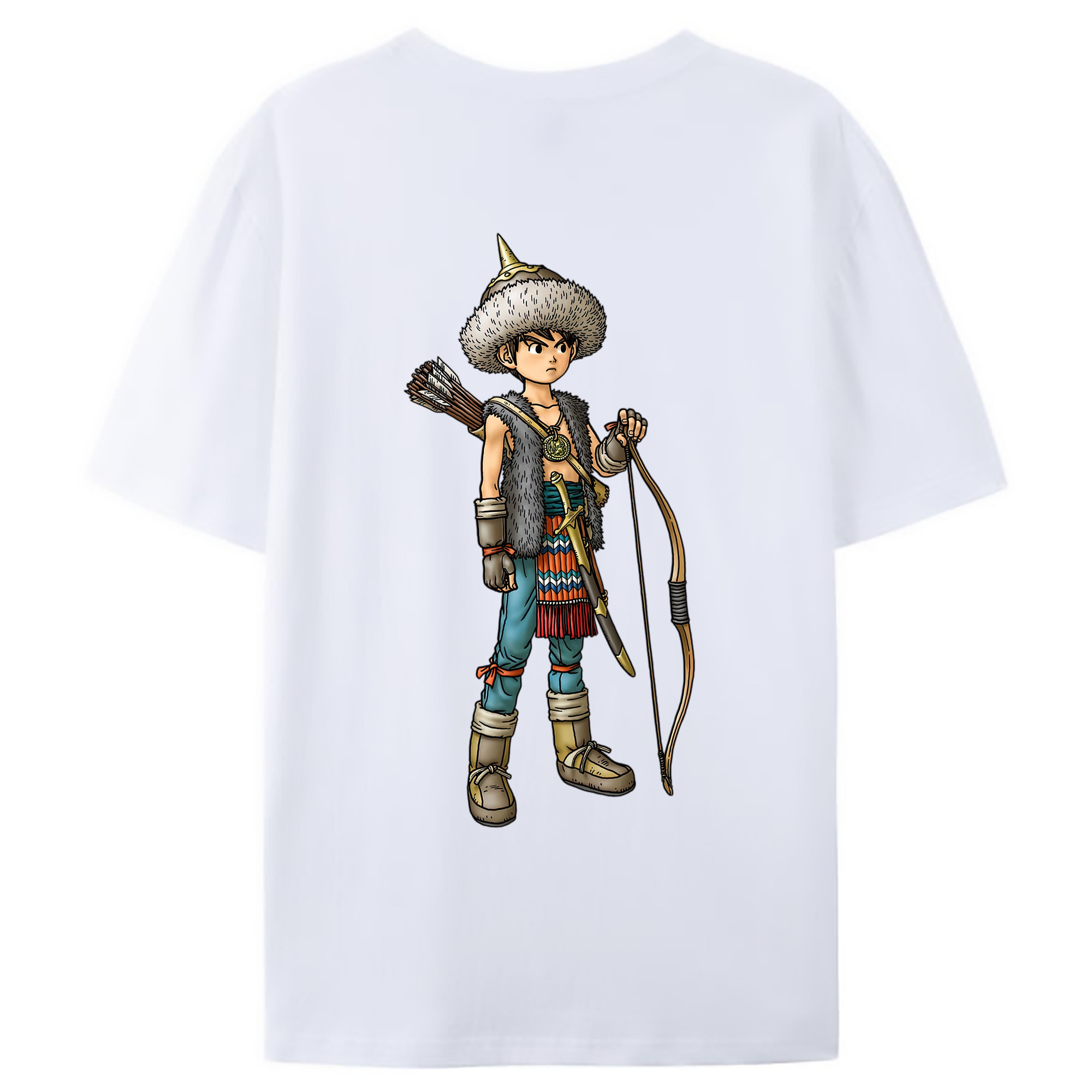 （画像用） ドラゴンクエスト Doragon Kuesuto Dragon Quest 綿100％ メンズ半袖Tシャツ（バックプリント） 通気性