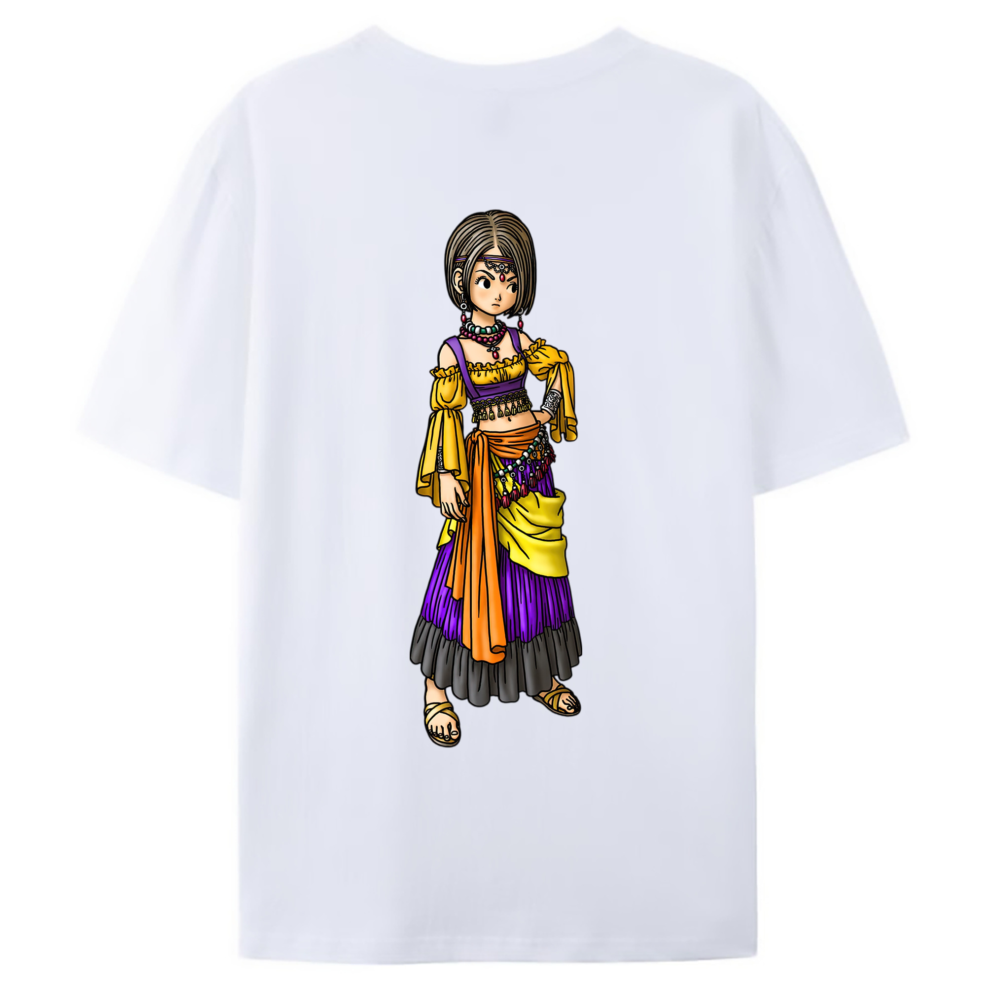 （画像用） ドラゴンクエスト Doragon Kuesuto Dragon Quest 綿100％ メンズ半袖Tシャツ（バックプリント） 通気性