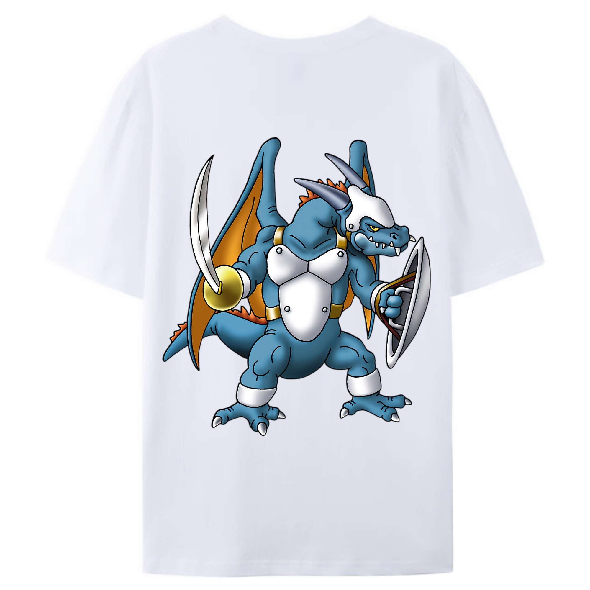 （画像用） ドラゴンクエスト Doragon Kuesuto Dragon Quest 綿100％ メンズ半袖Tシャツ（バックプリント） 通気性
