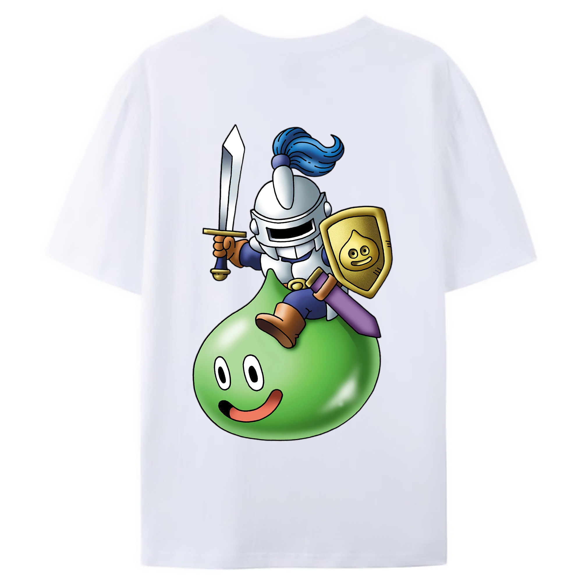 （画像用） ドラゴンクエスト Doragon Kuesuto Dragon Quest 綿100％ メンズ半袖Tシャツ（バックプリント） 通気性