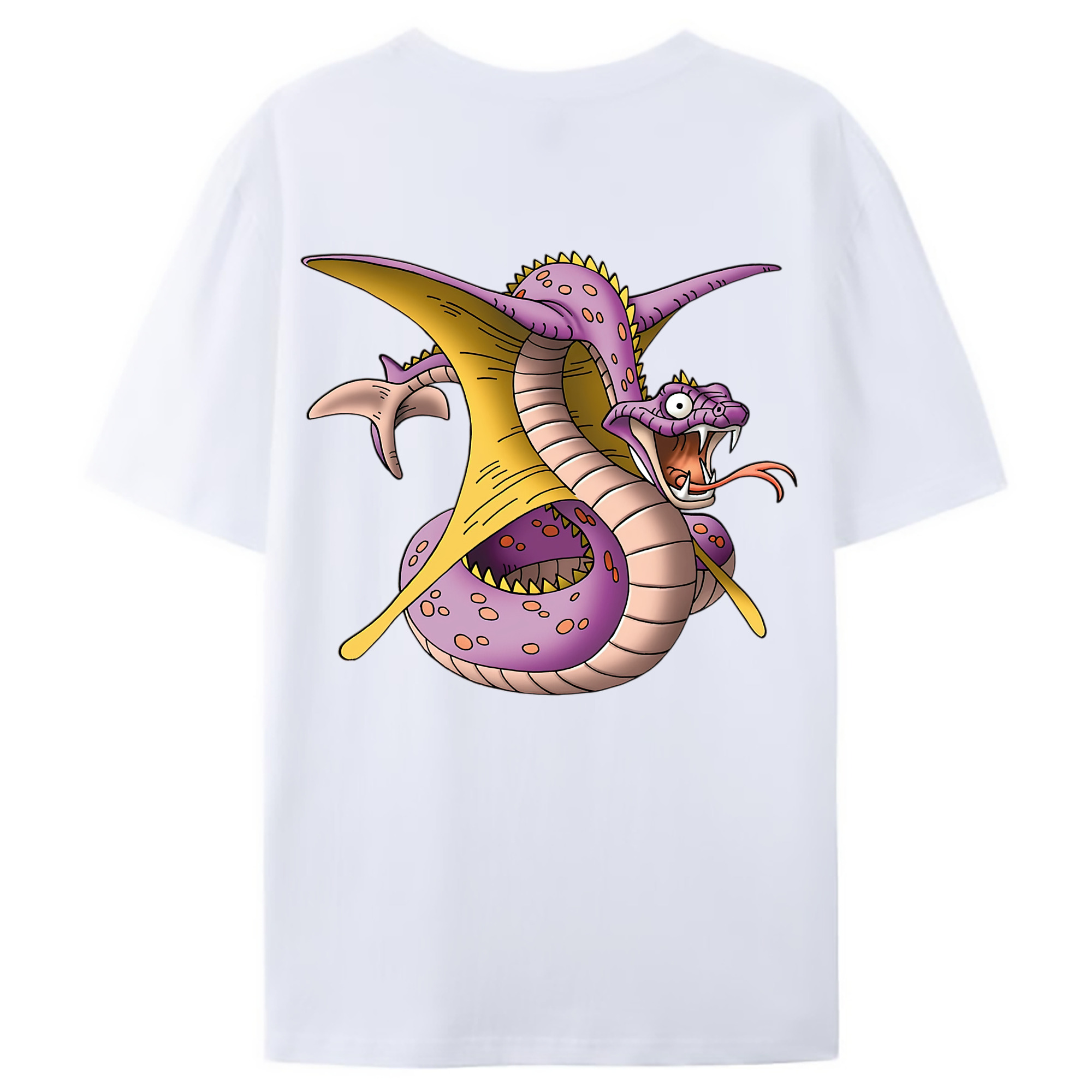 （画像用） ドラゴンクエスト Doragon Kuesuto Dragon Quest 綿100％ メンズ半袖Tシャツ（バックプリント） 通気性