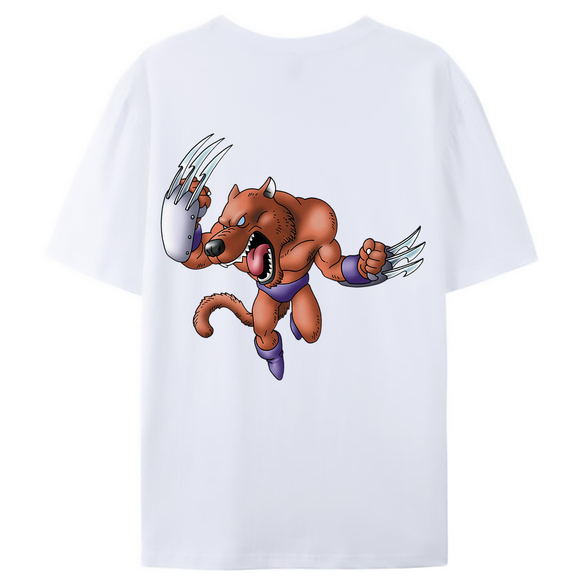 （画像用） ドラゴンクエスト Doragon Kuesuto Dragon Quest 綿100％ メンズ半袖Tシャツ（バックプリント） 通気性