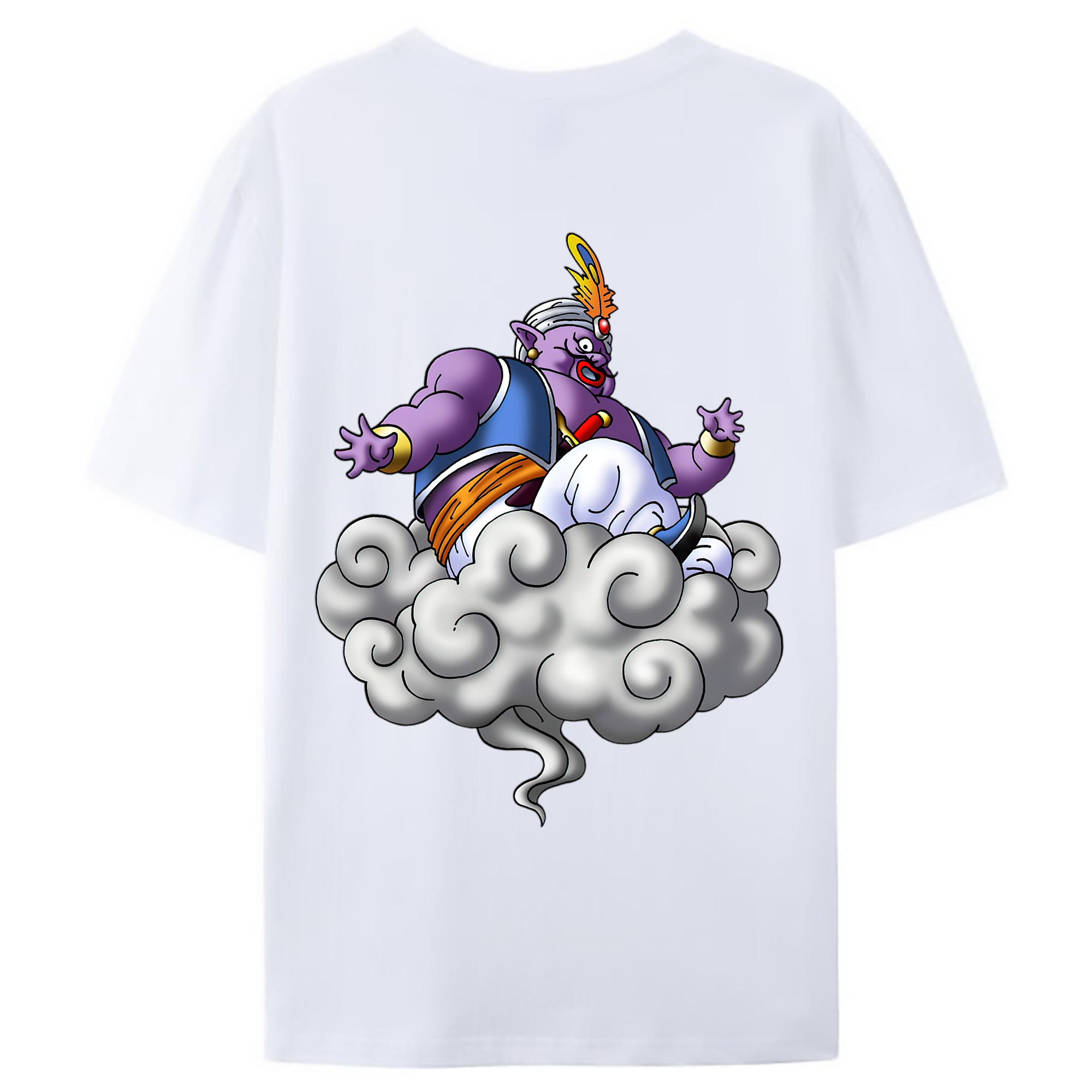 （画像用） ドラゴンクエスト Doragon Kuesuto Dragon Quest 綿100％ メンズ半袖Tシャツ（バックプリント） 通気性