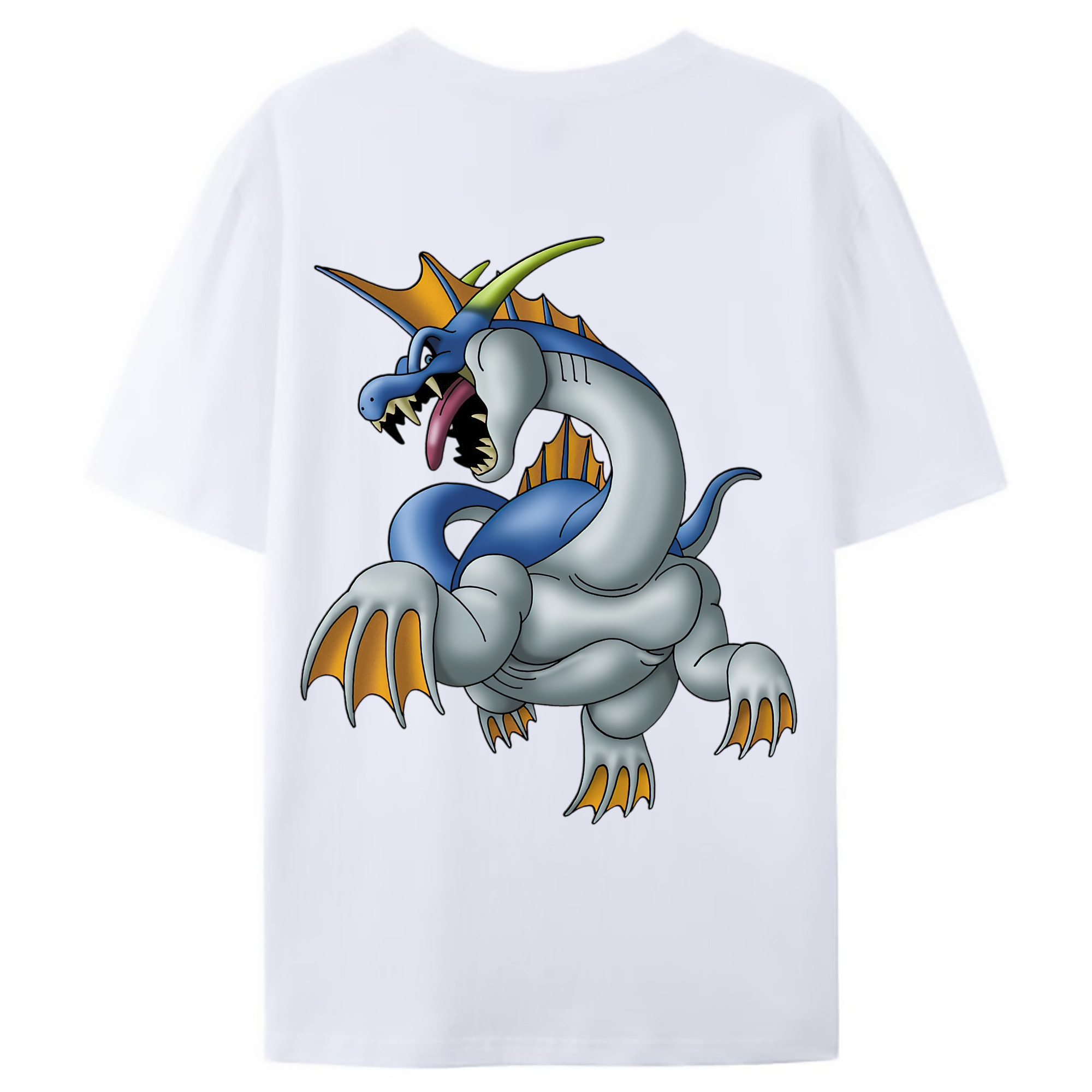 （画像用） ドラゴンクエスト Doragon Kuesuto Dragon Quest 綿100％ メンズ半袖Tシャツ（バックプリント） 通気性
