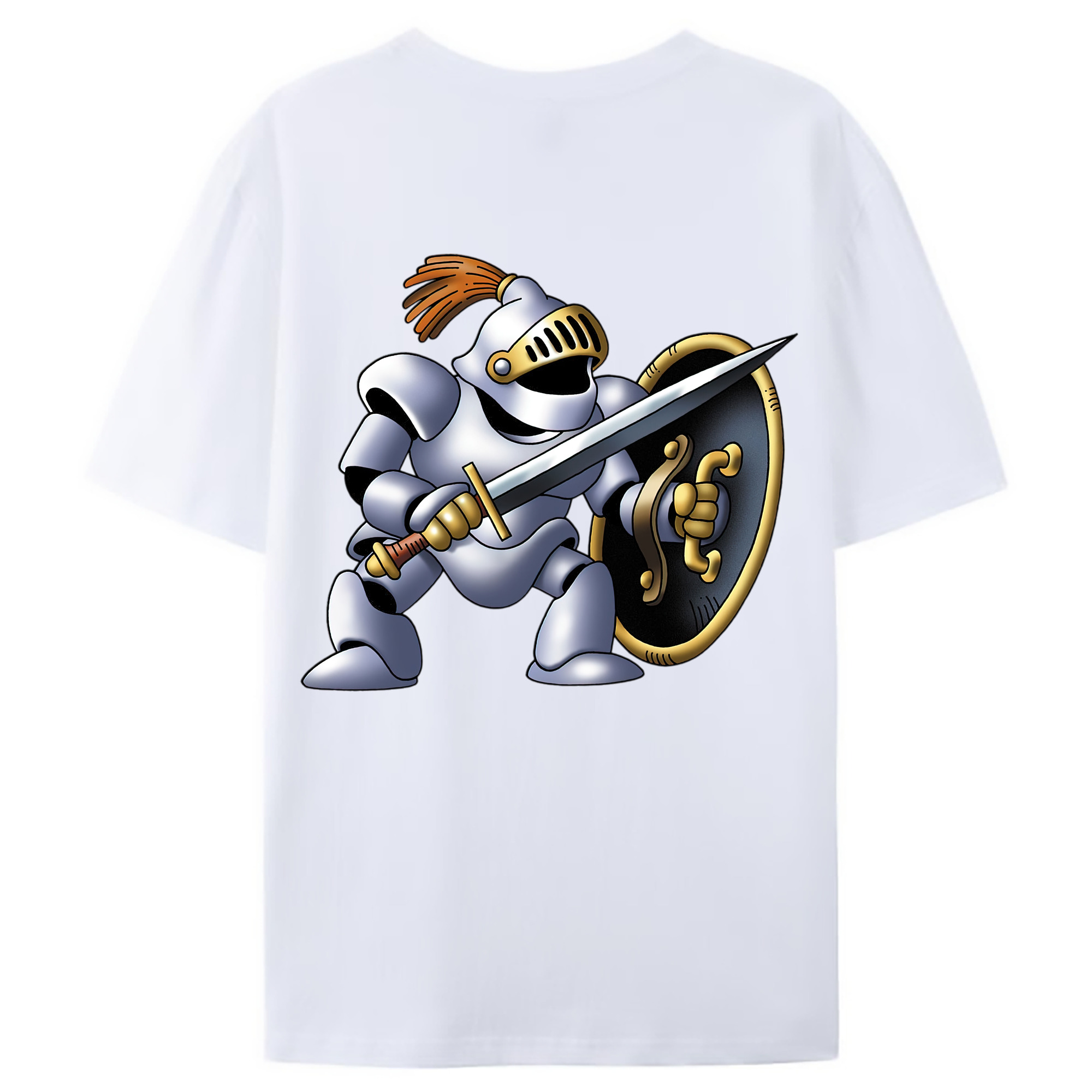 （画像用） ドラゴンクエスト Doragon Kuesuto Dragon Quest 綿100％ メンズ半袖Tシャツ（バックプリント） 通気性