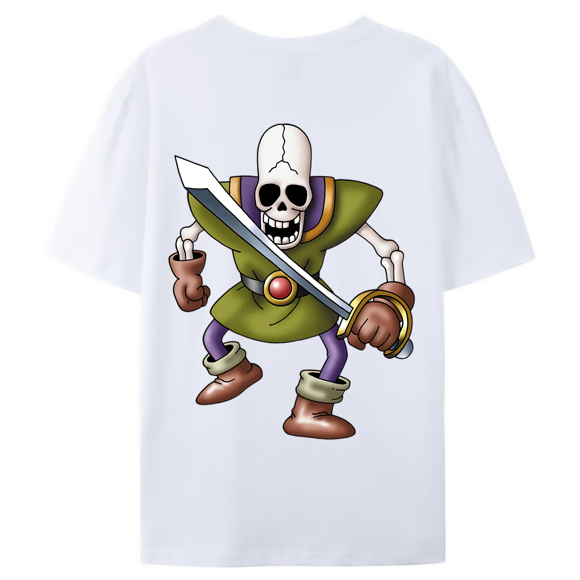 （画像用） ドラゴンクエスト Doragon Kuesuto Dragon Quest 綿100％ メンズ半袖Tシャツ（バックプリント） 通気性