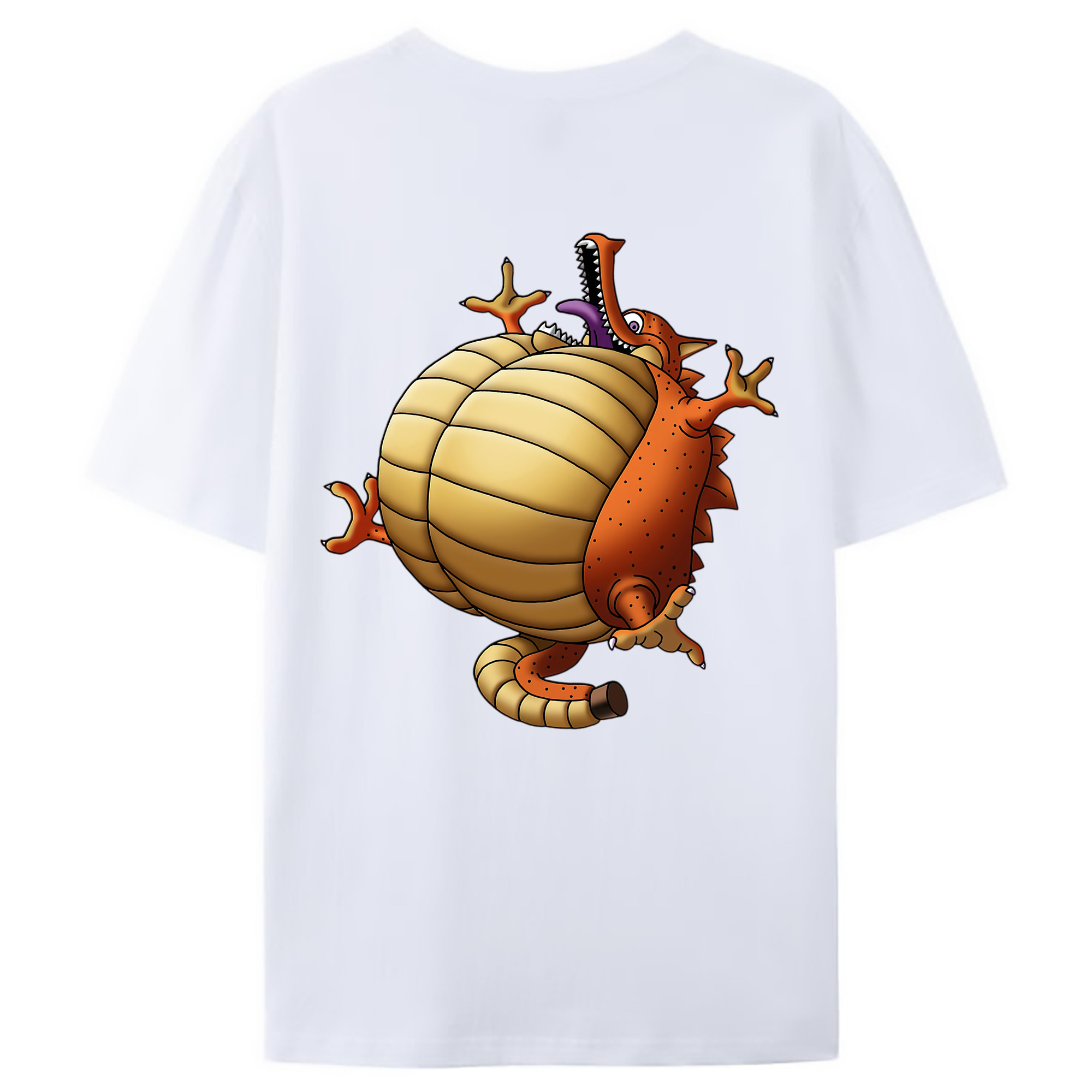 （画像用） ドラゴンクエスト Doragon Kuesuto Dragon Quest 綿100％ メンズ半袖Tシャツ（バックプリント） 通気性