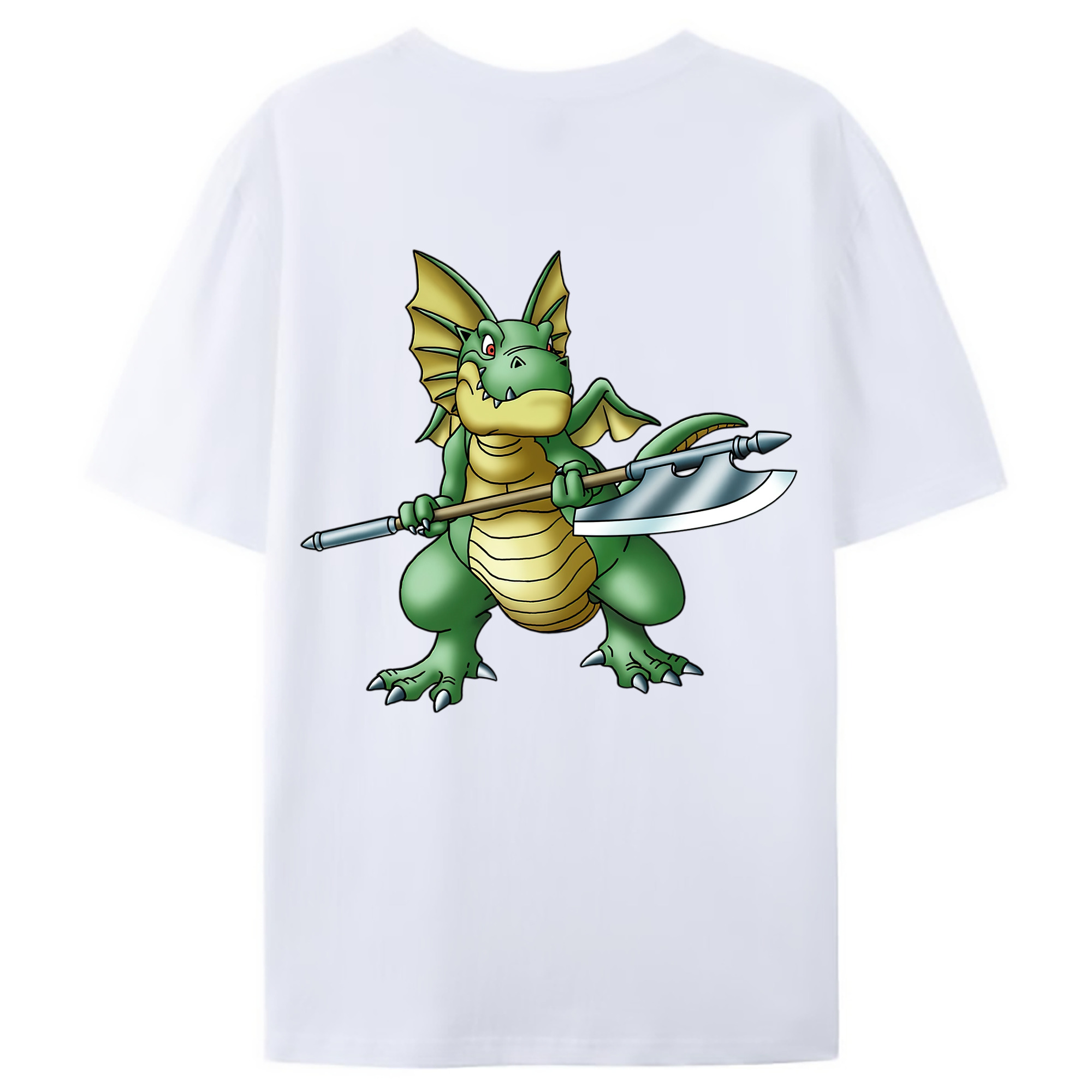 （画像用） ドラゴンクエスト Doragon Kuesuto Dragon Quest 綿100％ メンズ半袖Tシャツ（バックプリント） 通気性