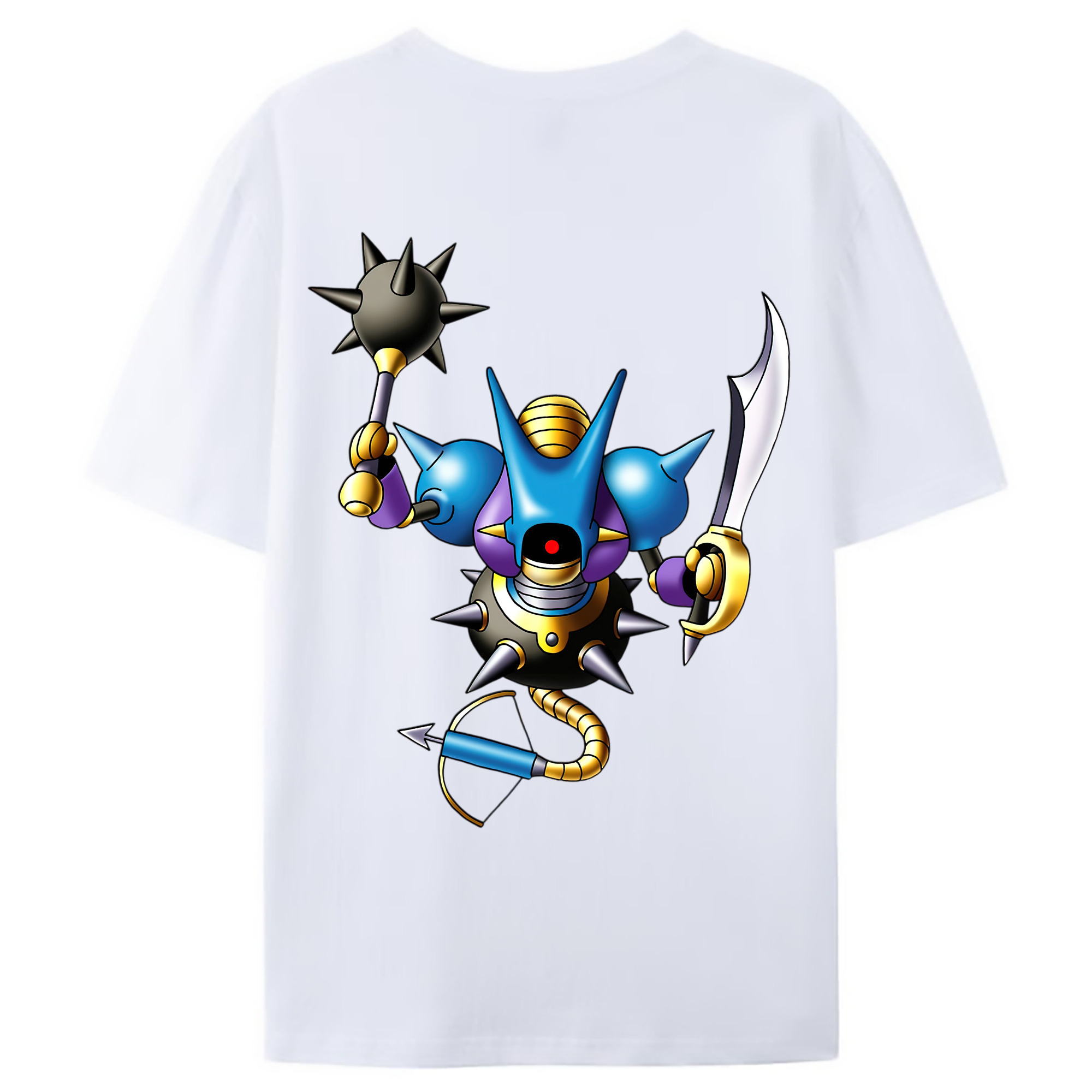 （画像用） ドラゴンクエスト Doragon Kuesuto Dragon Quest 綿100％ メンズ半袖Tシャツ（バックプリント） 通気性