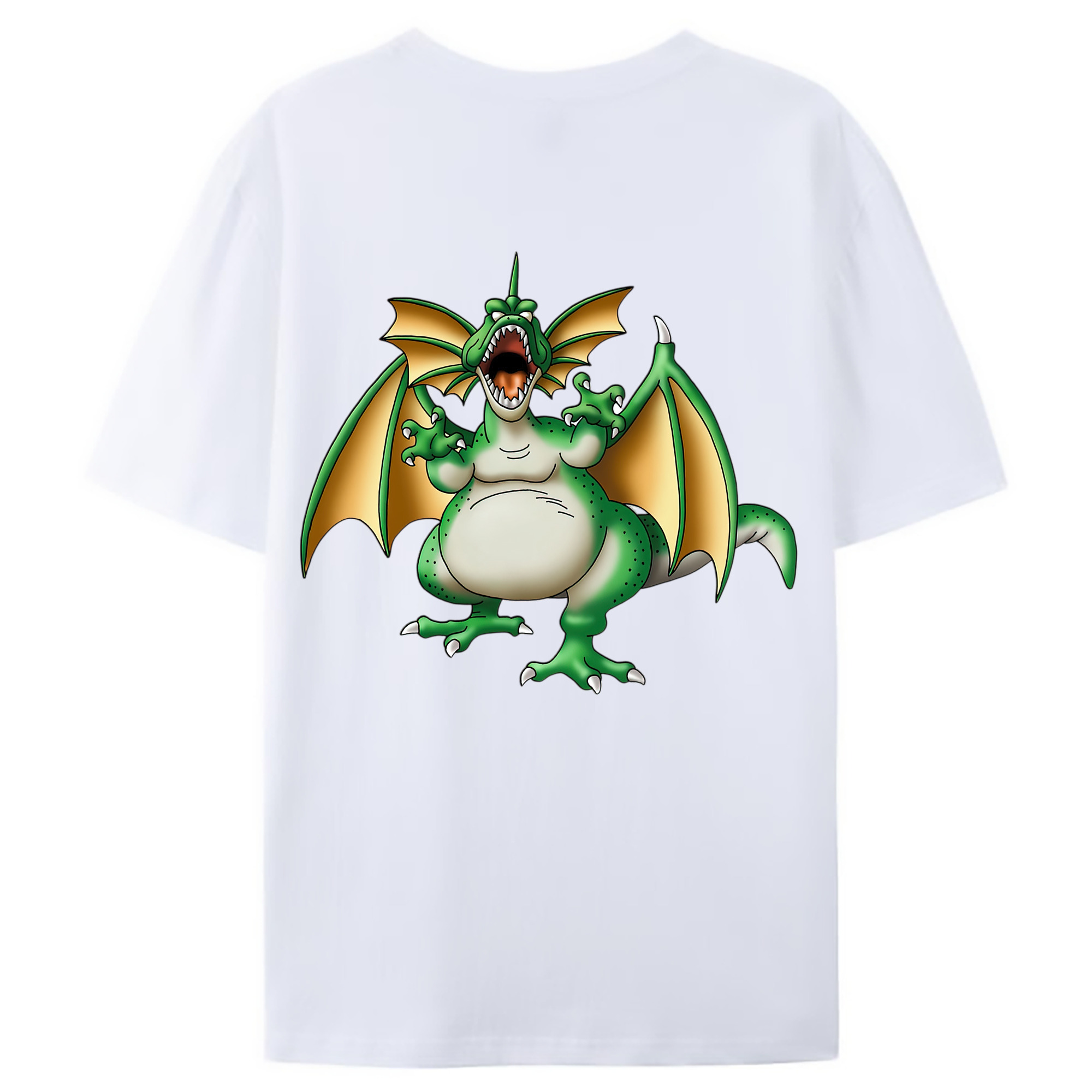 （画像用） ドラゴンクエスト Doragon Kuesuto Dragon Quest 綿100％ メンズ半袖Tシャツ（バックプリント） 通気性