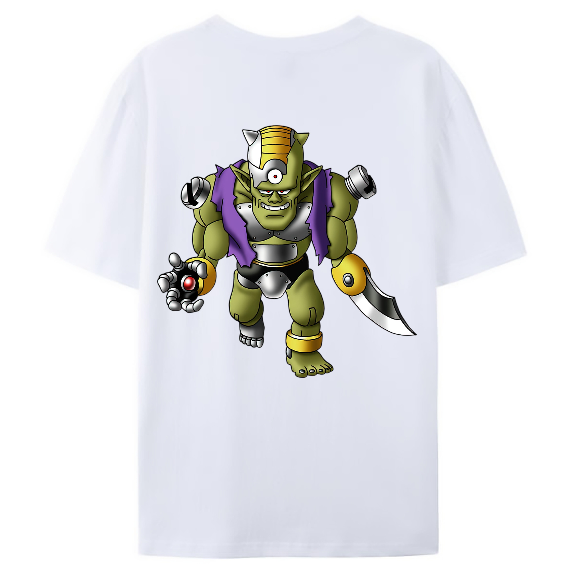 （画像用） ドラゴンクエスト Doragon Kuesuto Dragon Quest 綿100％ メンズ半袖Tシャツ（バックプリント） 通気性