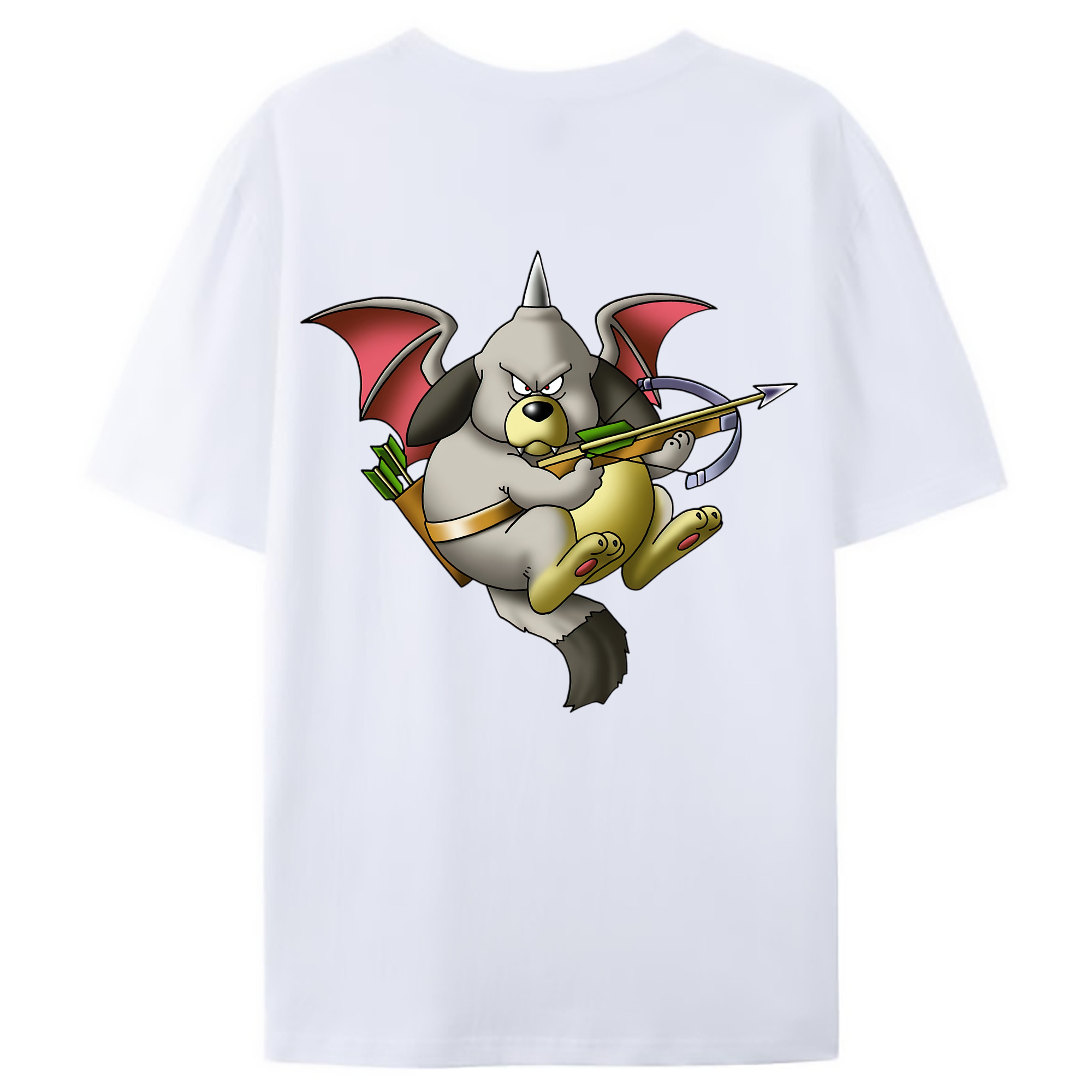 （画像用） ドラゴンクエスト Doragon Kuesuto Dragon Quest 綿100％ メンズ半袖Tシャツ（バックプリント） 通気性