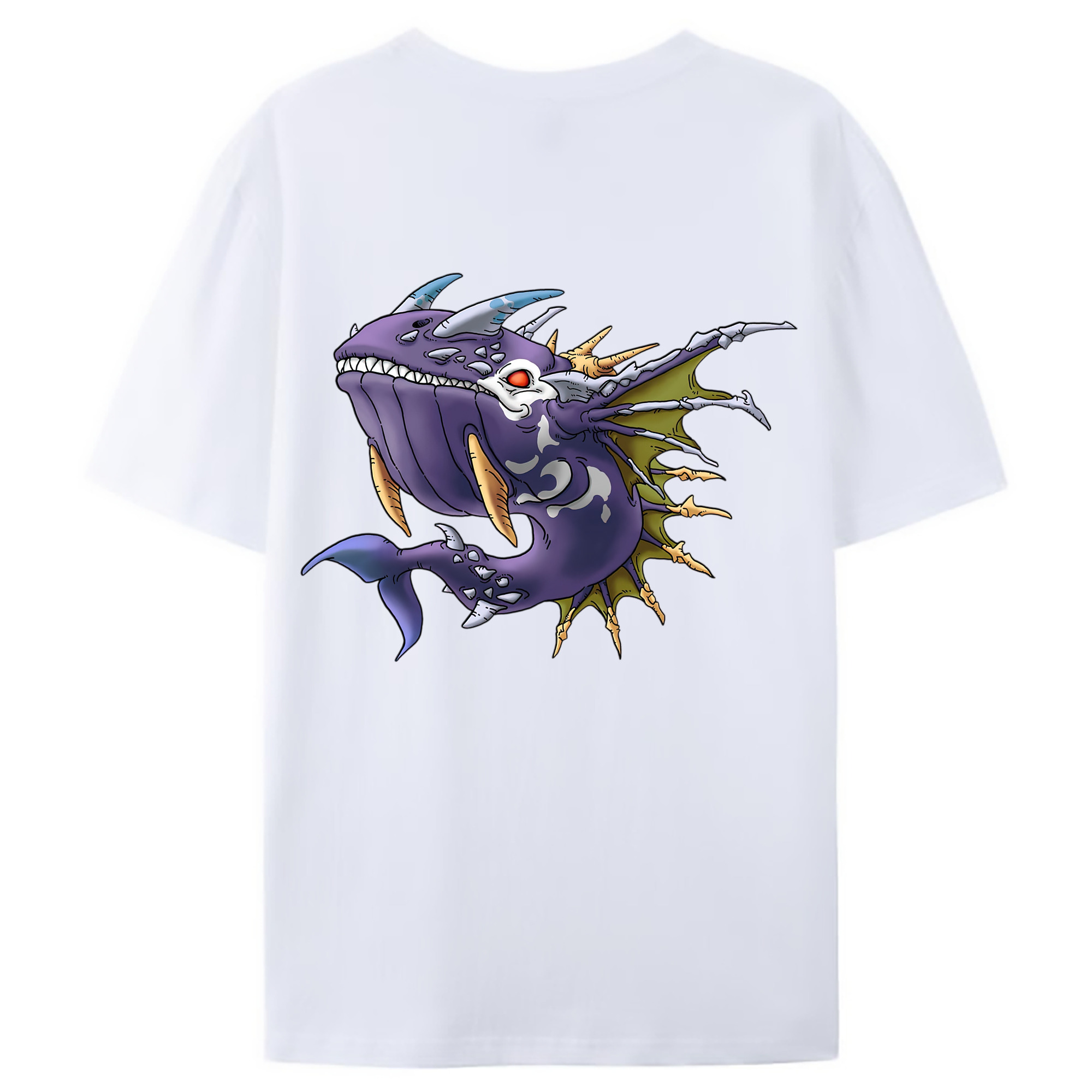 （画像用） ドラゴンクエスト Doragon Kuesuto Dragon Quest 綿100％ メンズ半袖Tシャツ（バックプリント） 通気性