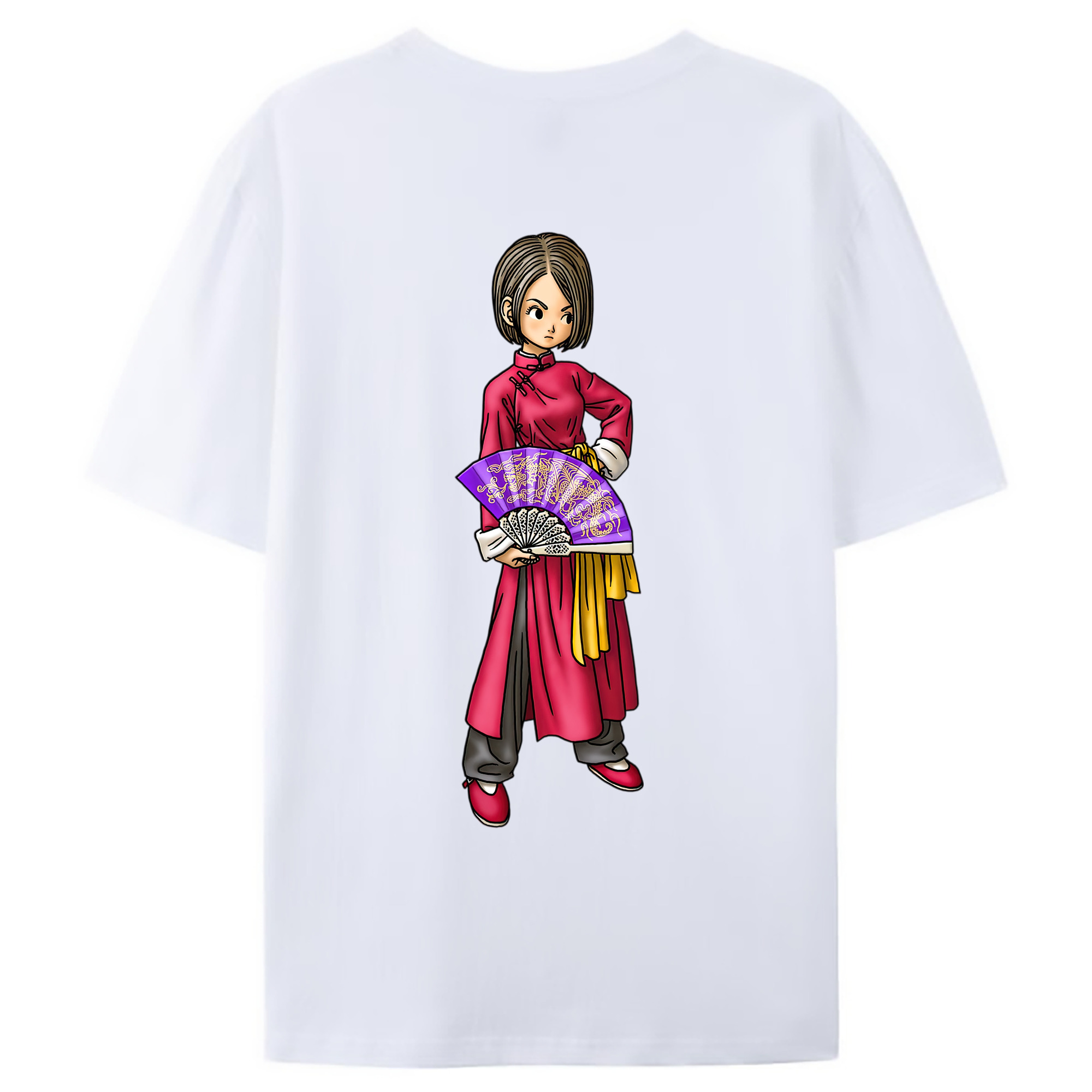 （画像用） ドラゴンクエスト Doragon Kuesuto Dragon Quest 綿100％ メンズ半袖Tシャツ（バックプリント） 通気性