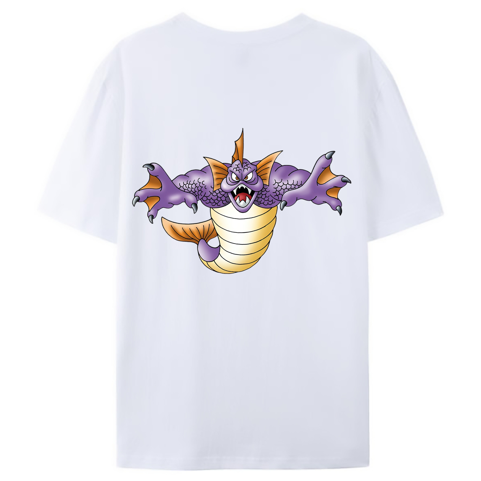 （画像用） ドラゴンクエスト Doragon Kuesuto Dragon Quest 綿100％ メンズ半袖Tシャツ（バックプリント） 通気性